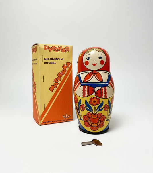 USSR vintage wind-up matryoshka