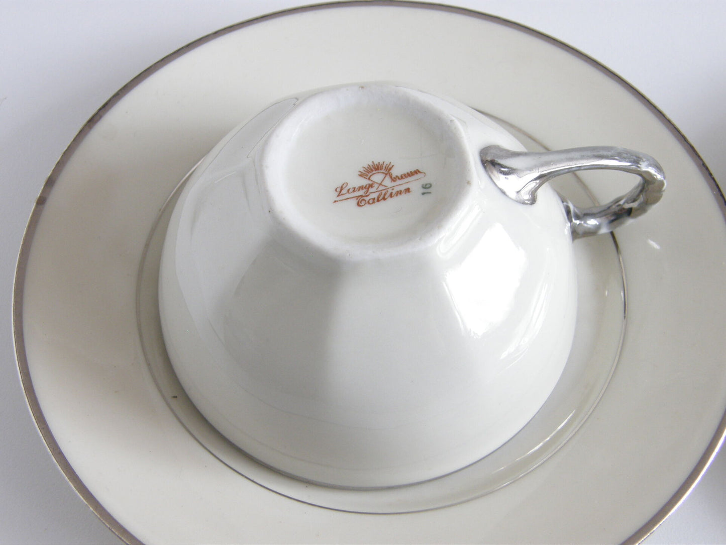 Langebraun beige porcelain tea cup set