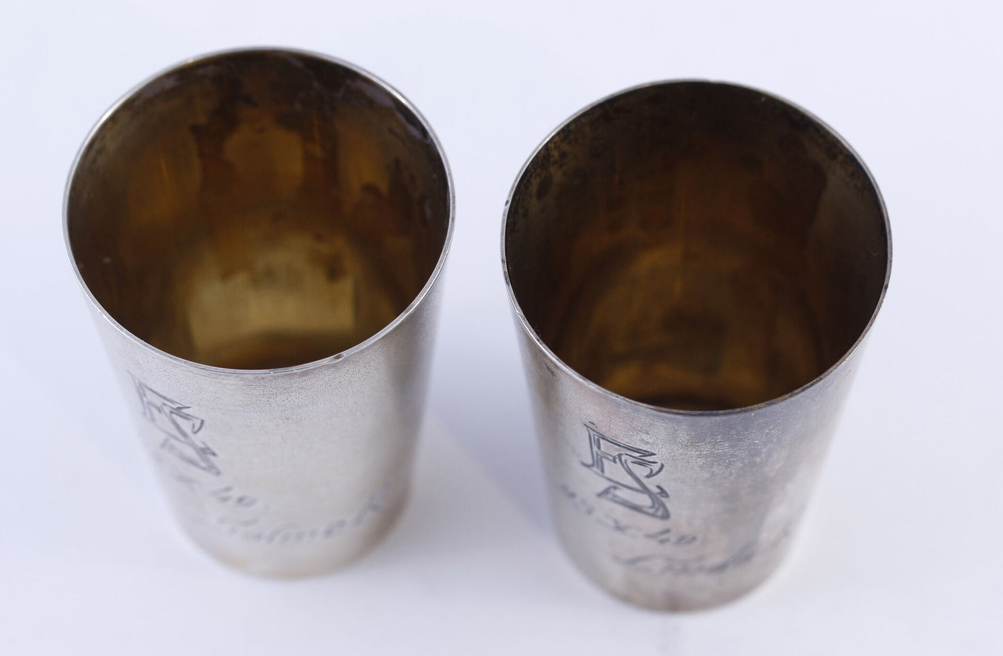 Estonian (first) independence times silver shot glasses with engraving
