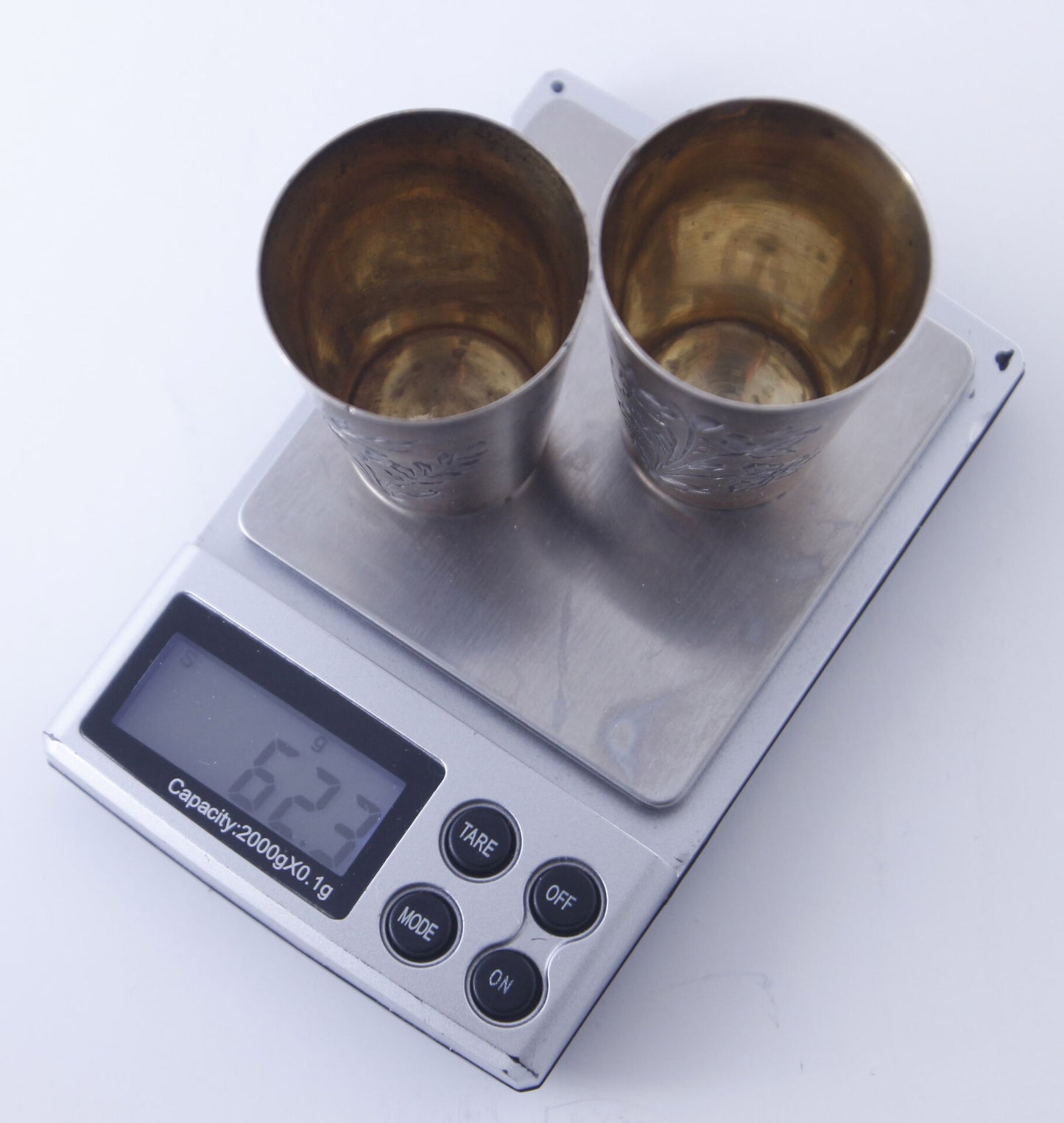 Estonian (first) independence times silver shot glasses with engraving
