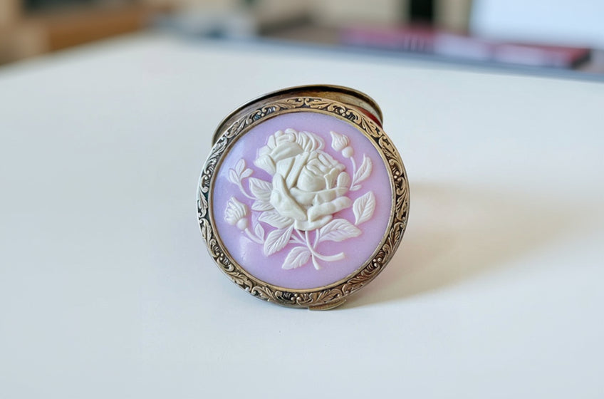 Sterling silver powder puff box