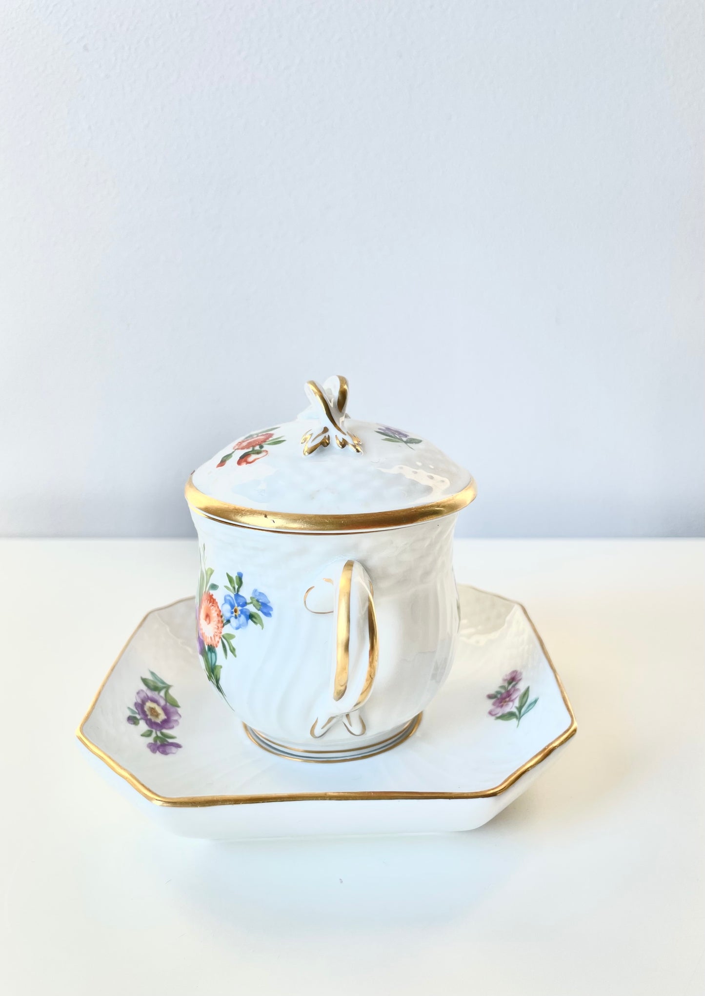 Royal Copenhagen, Saxon Flowers Pot De Crème cup (1)