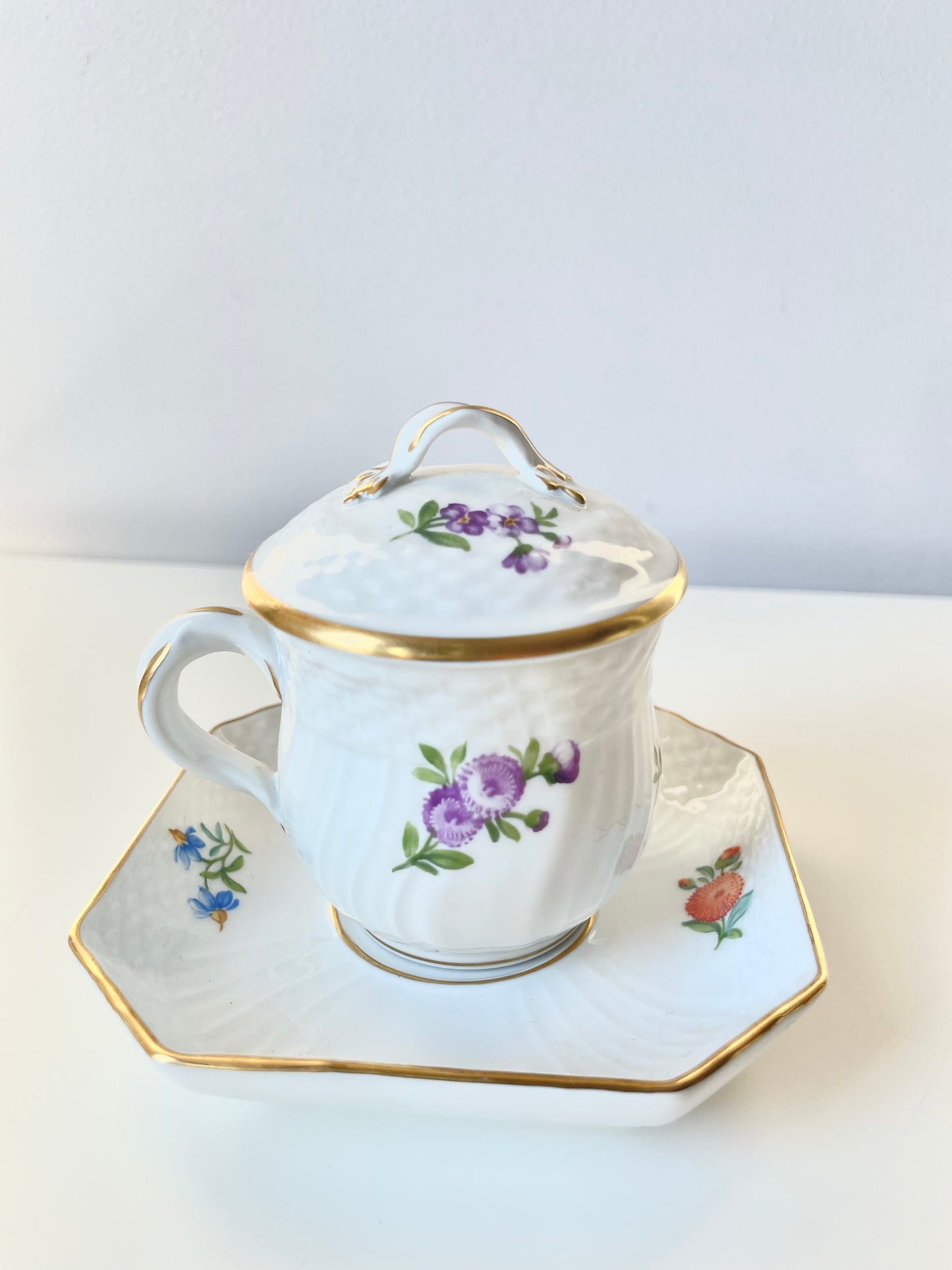 Royal Copenhagen, Saxon Flowers Pot De Crème cup (1)