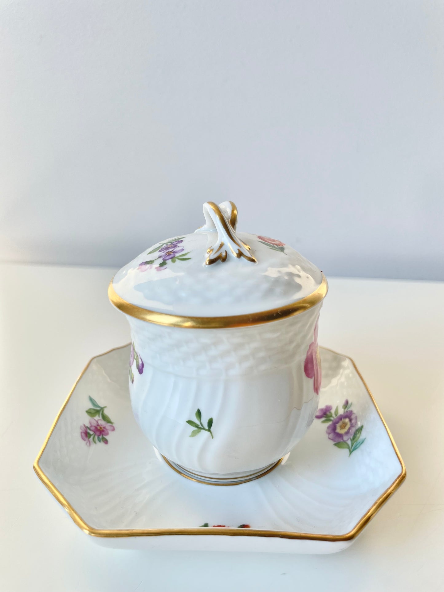 Royal Copenhagen, Saxon Flowers Pot De Crème cup (1)