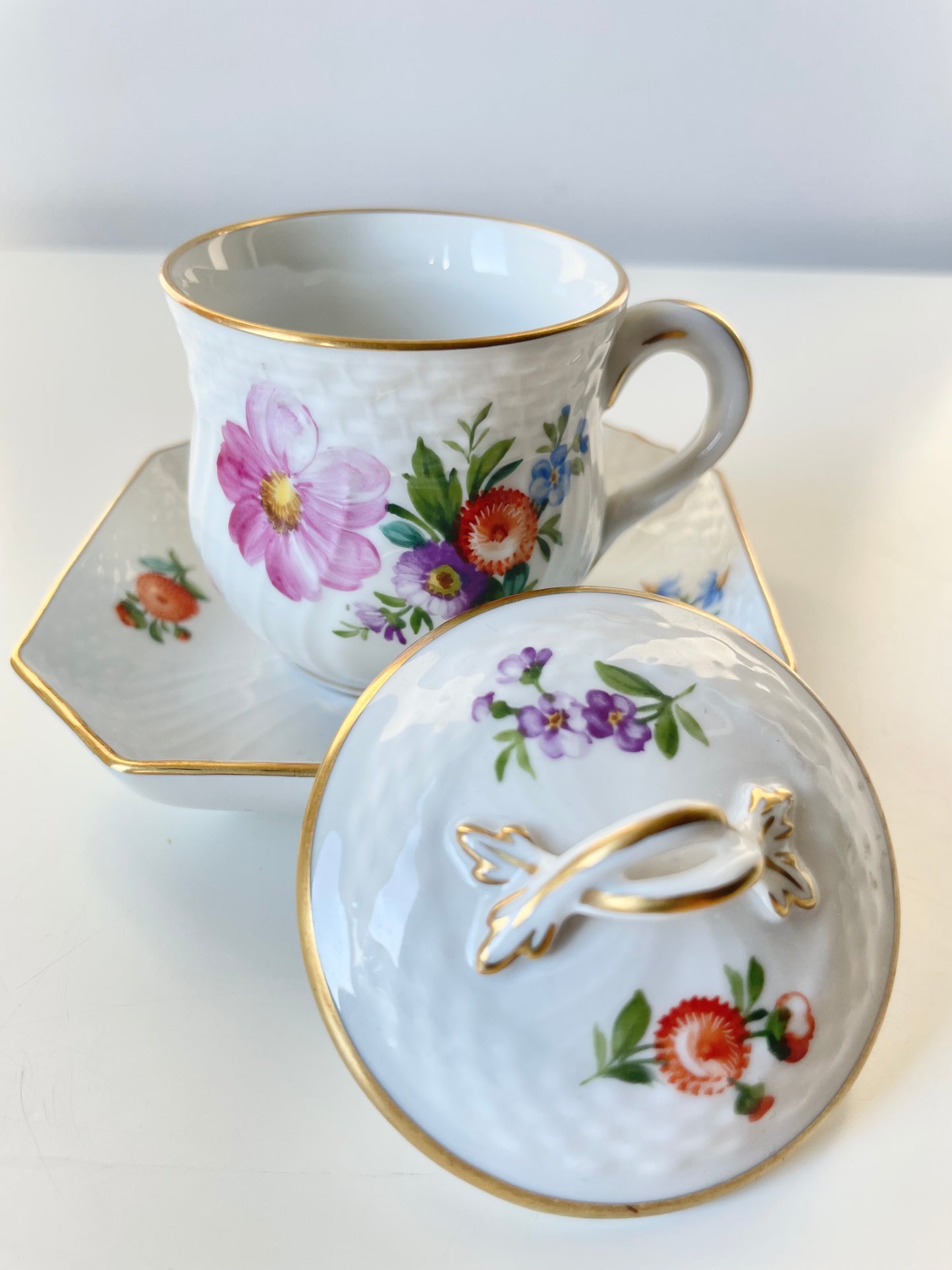 Royal Copenhagen, Saxon Flowers Pot De Crème cup (1)