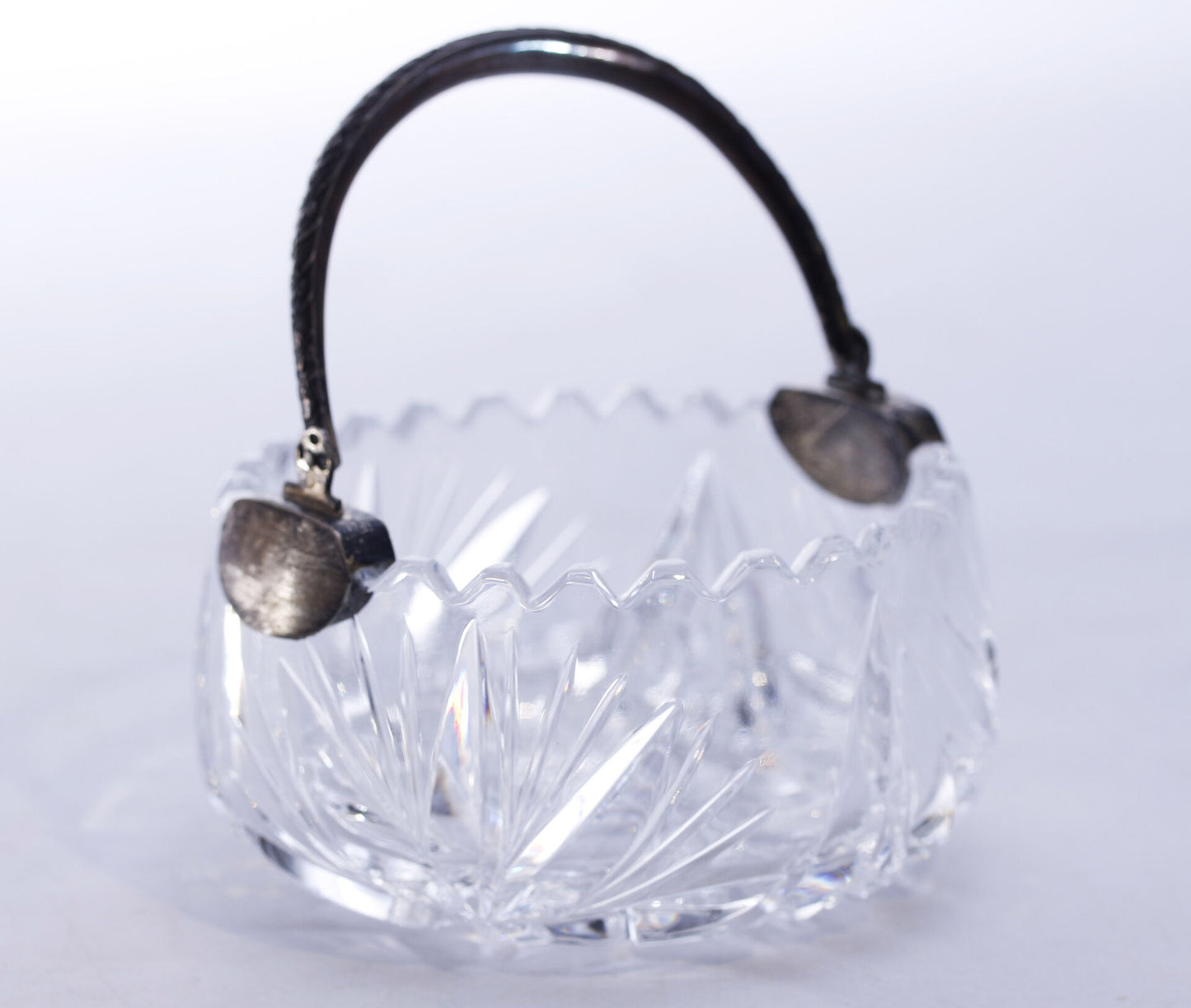 Estonian (first) independence times crystal sugar bowl with the silver handle (875 standard)