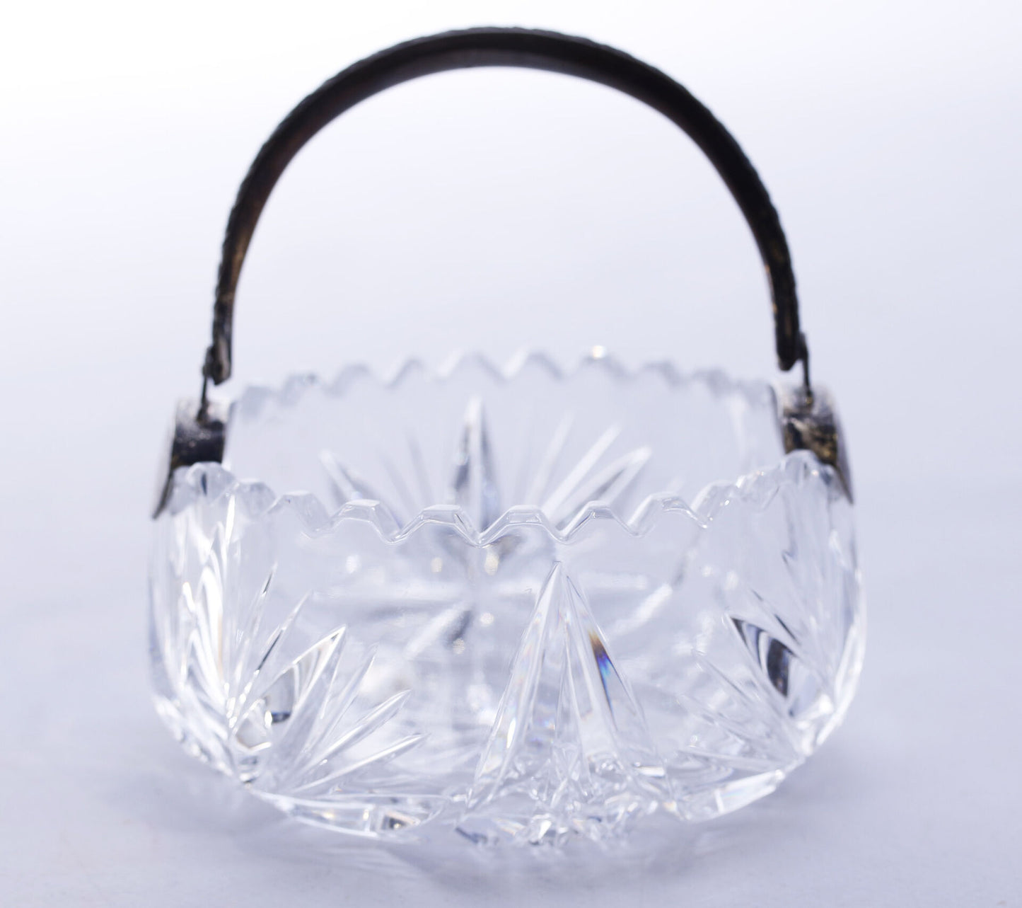 Estonian (first) independence times crystal sugar bowl with the silver handle (875 standard)