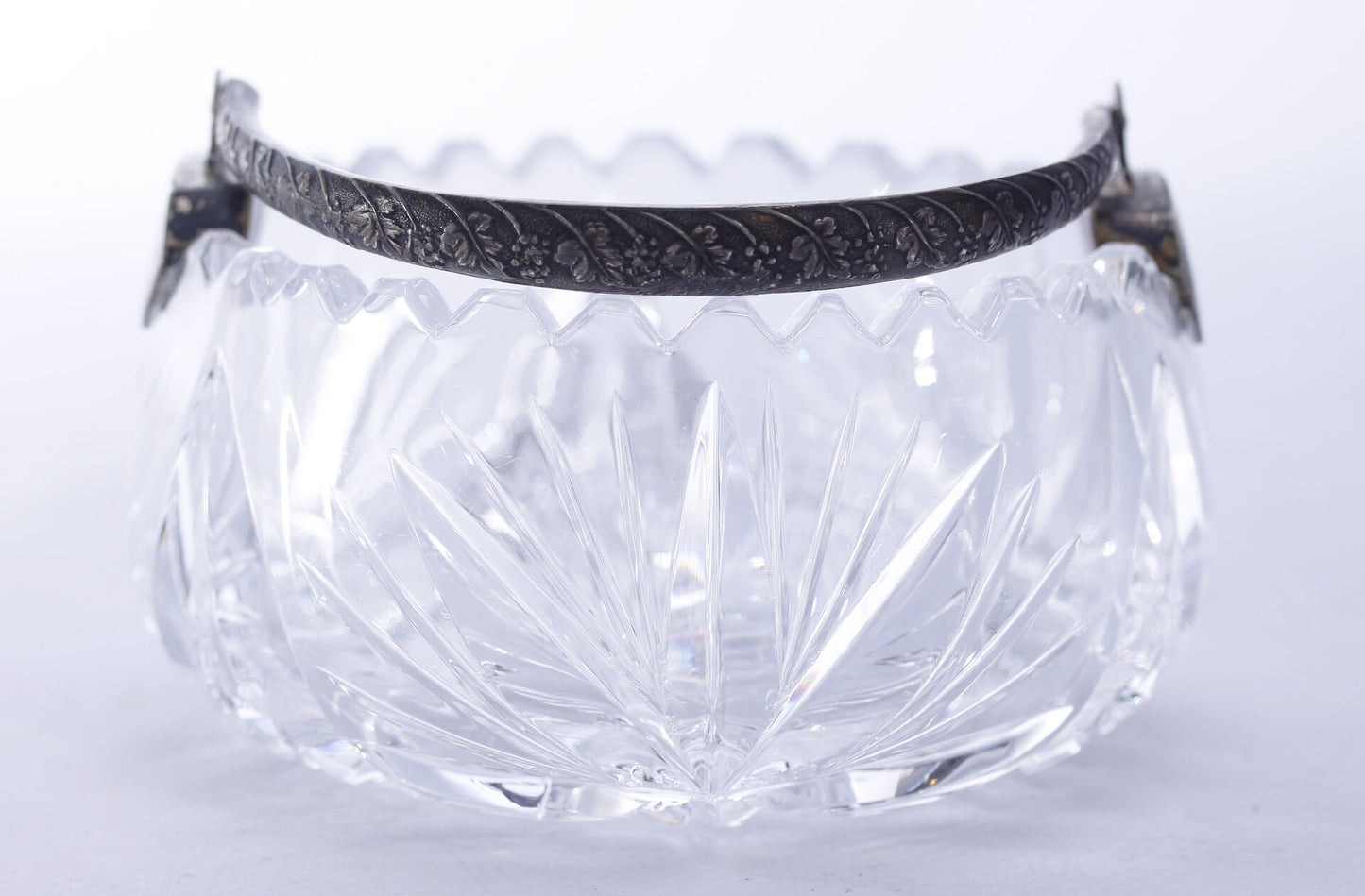 Estonian (first) independence times crystal sugar bowl with the silver handle (875 standard)