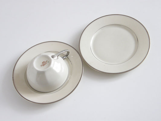 Langebraun beige porcelain tea cup set