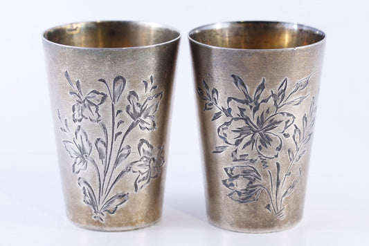 Estonian (first) independence times silver shot glasses with engraving