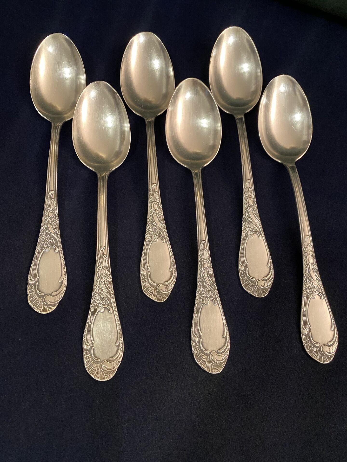 Soviet era 6 new silver soup spoons produced in Kyiv