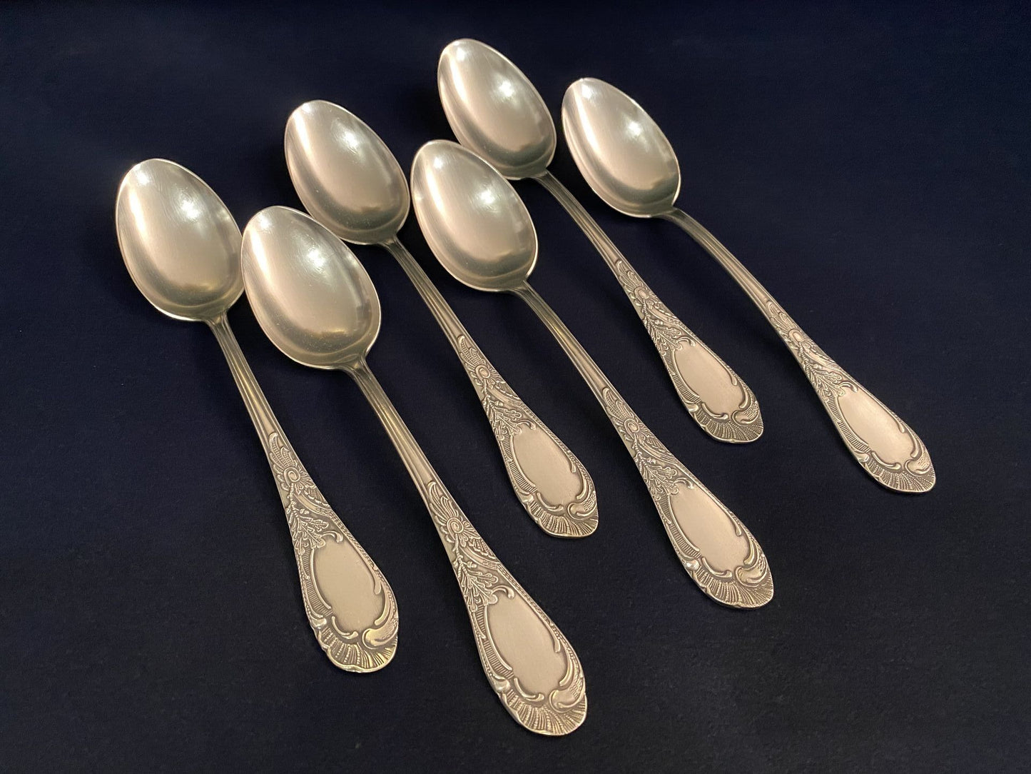 Soviet era 6 new silver soup spoons produced in Kyiv