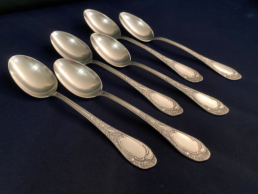 Soviet era 6 new silver soup spoons produced in Kyiv