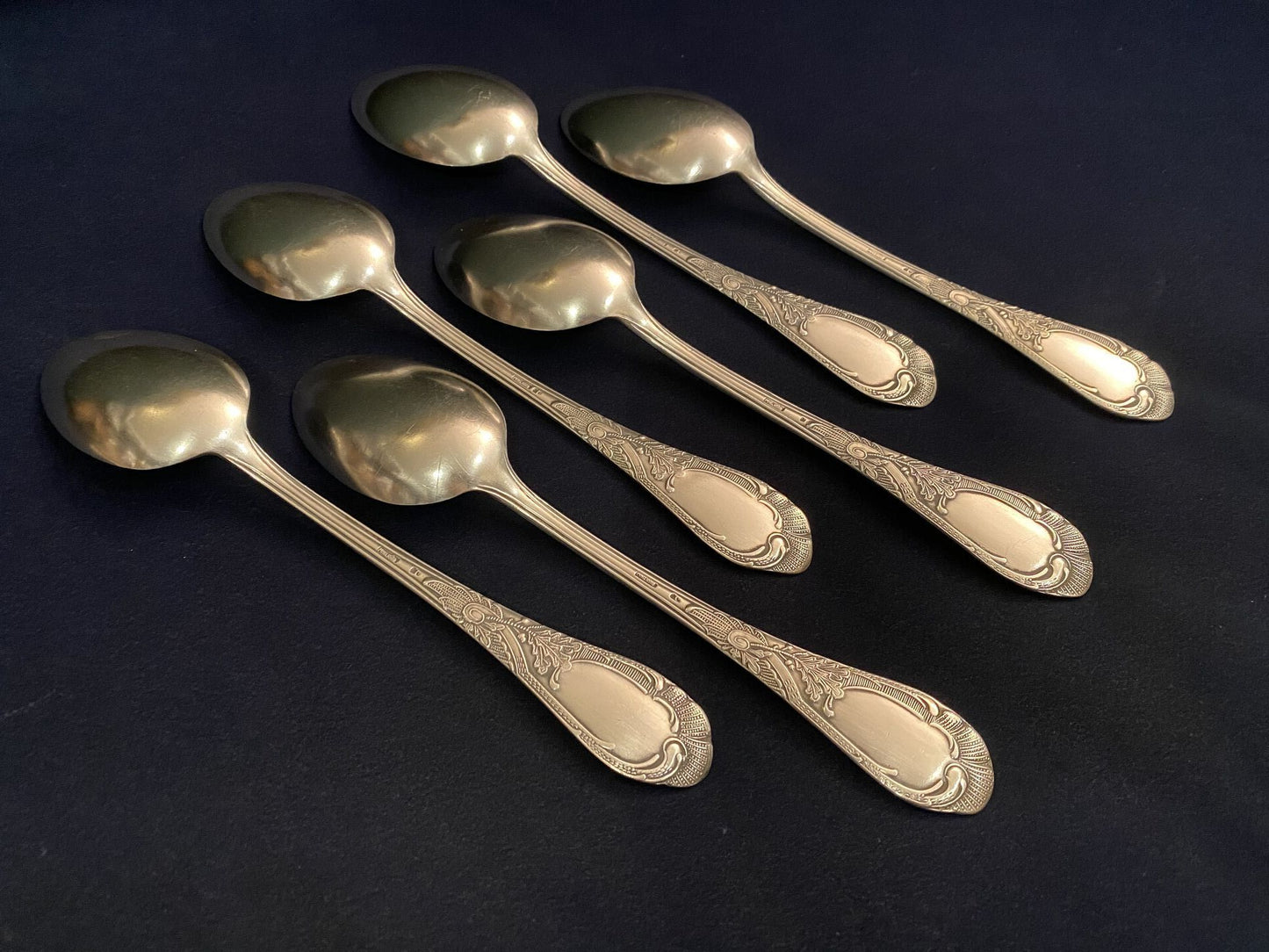 Soviet era 6 new silver soup spoons produced in Kyiv