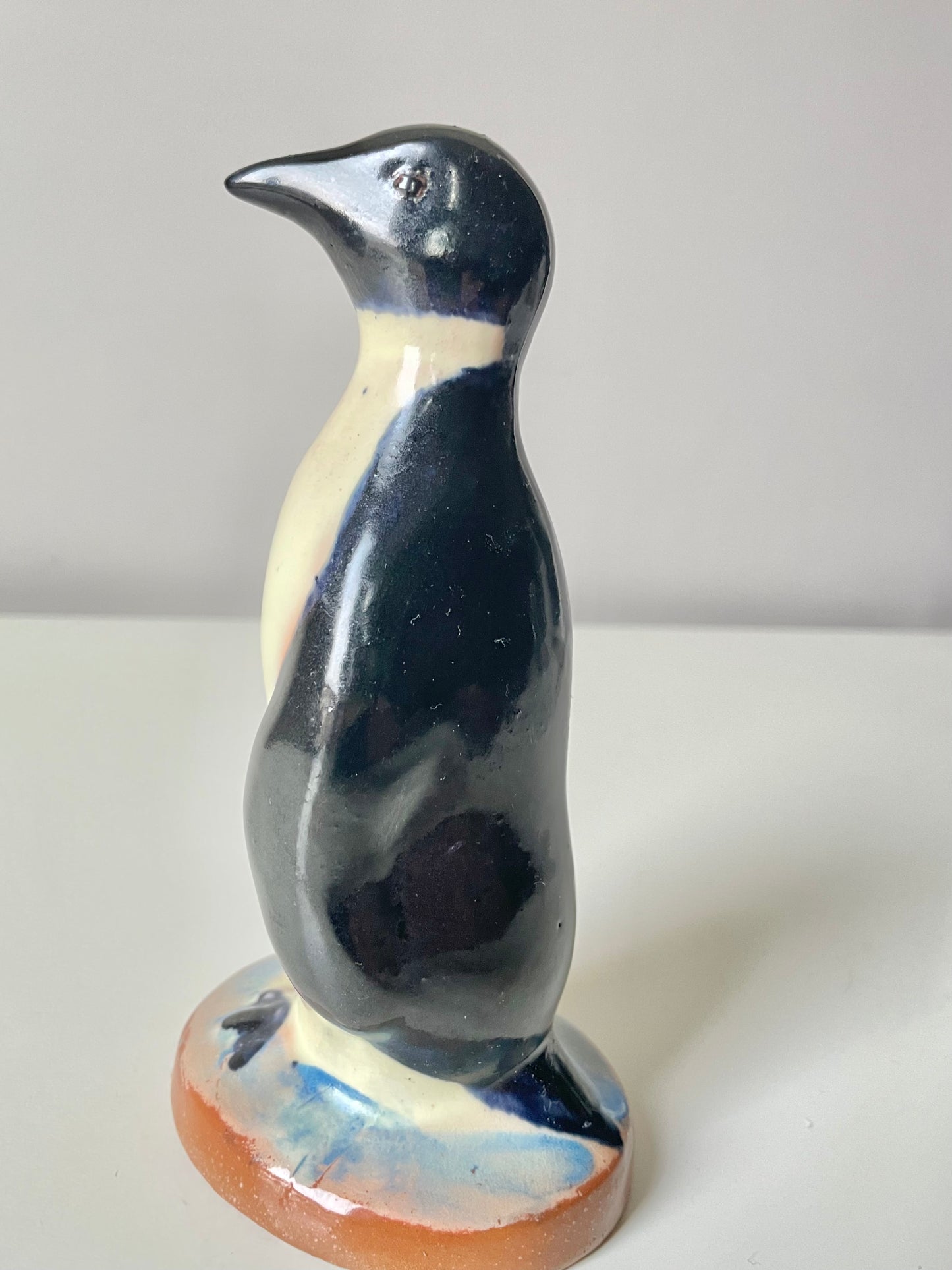 Ceramic penguin figurine produced by the Riga porcelain factory, 1940ies