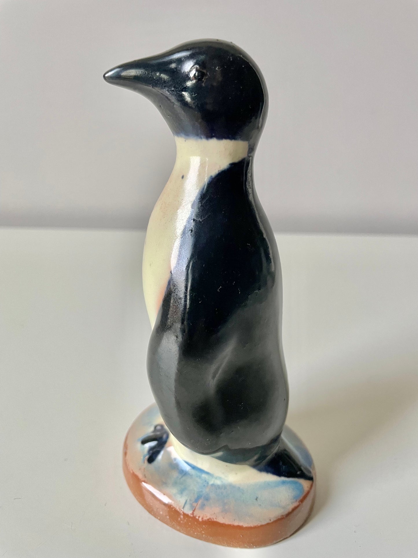 Ceramic penguin figurine produced by the Riga porcelain factory, 1940ies