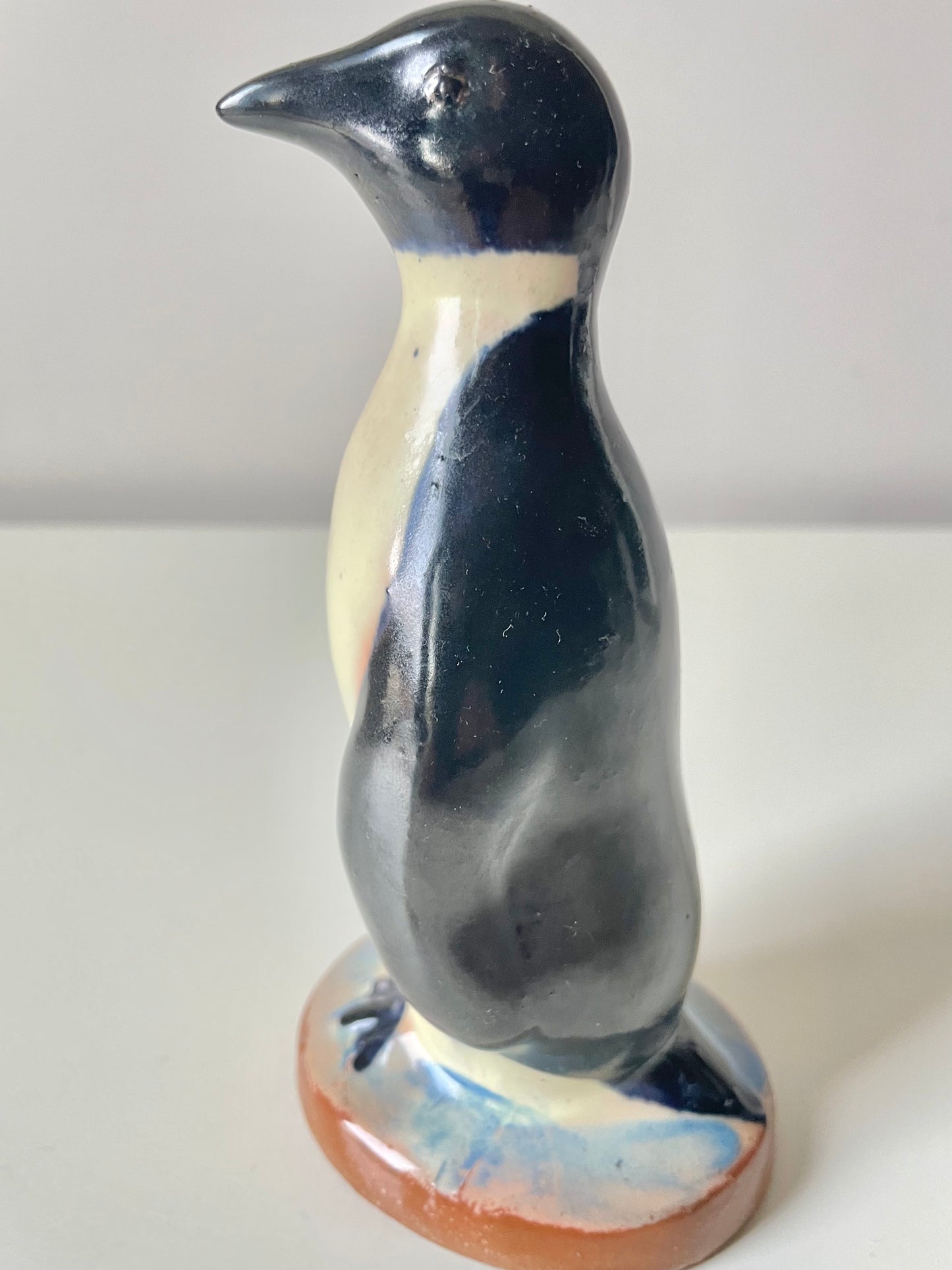 Ceramic penguin figurine produced by the Riga porcelain factory, 1940ies