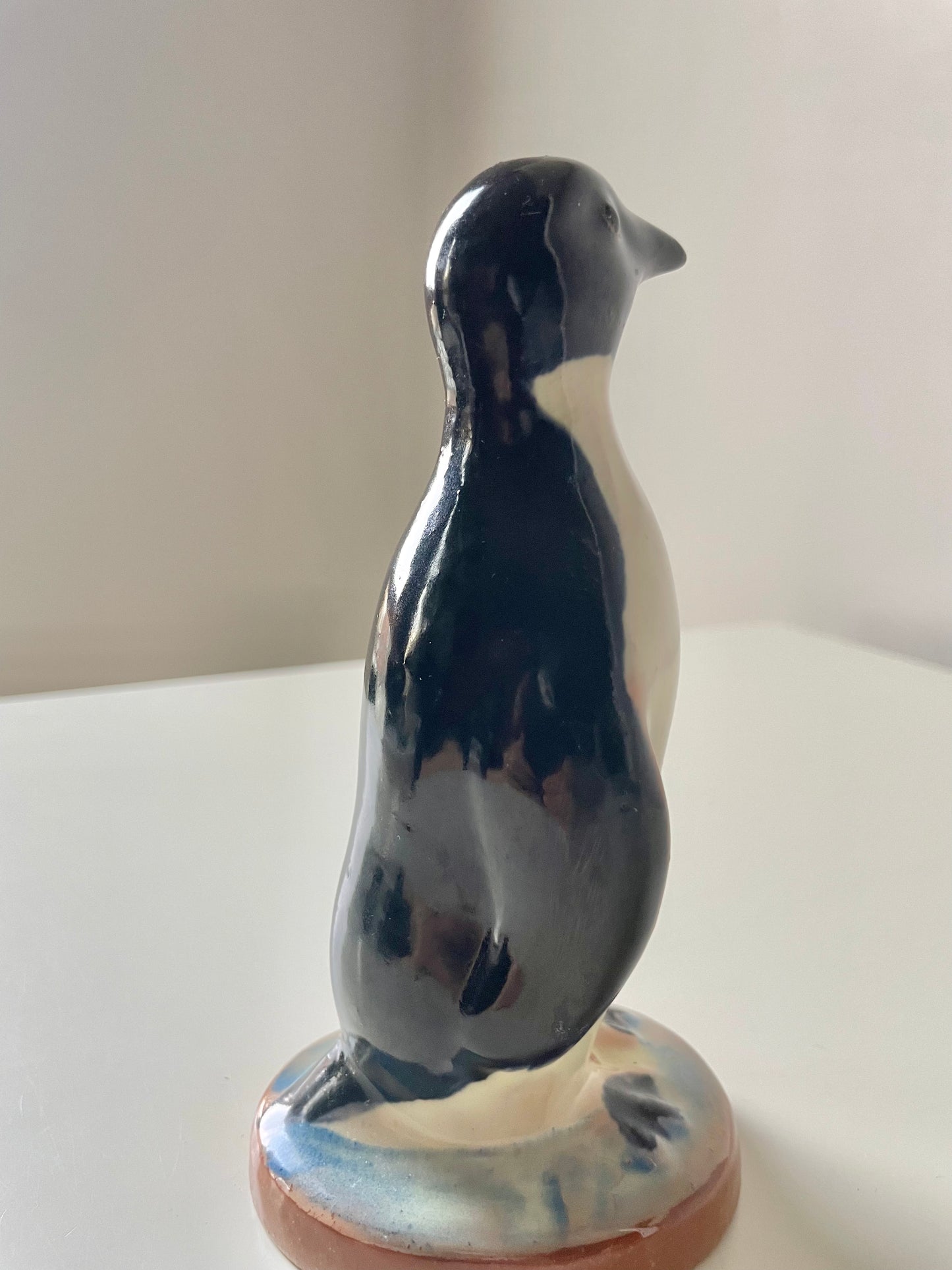 Ceramic penguin figurine produced by the Riga porcelain factory, 1940ies