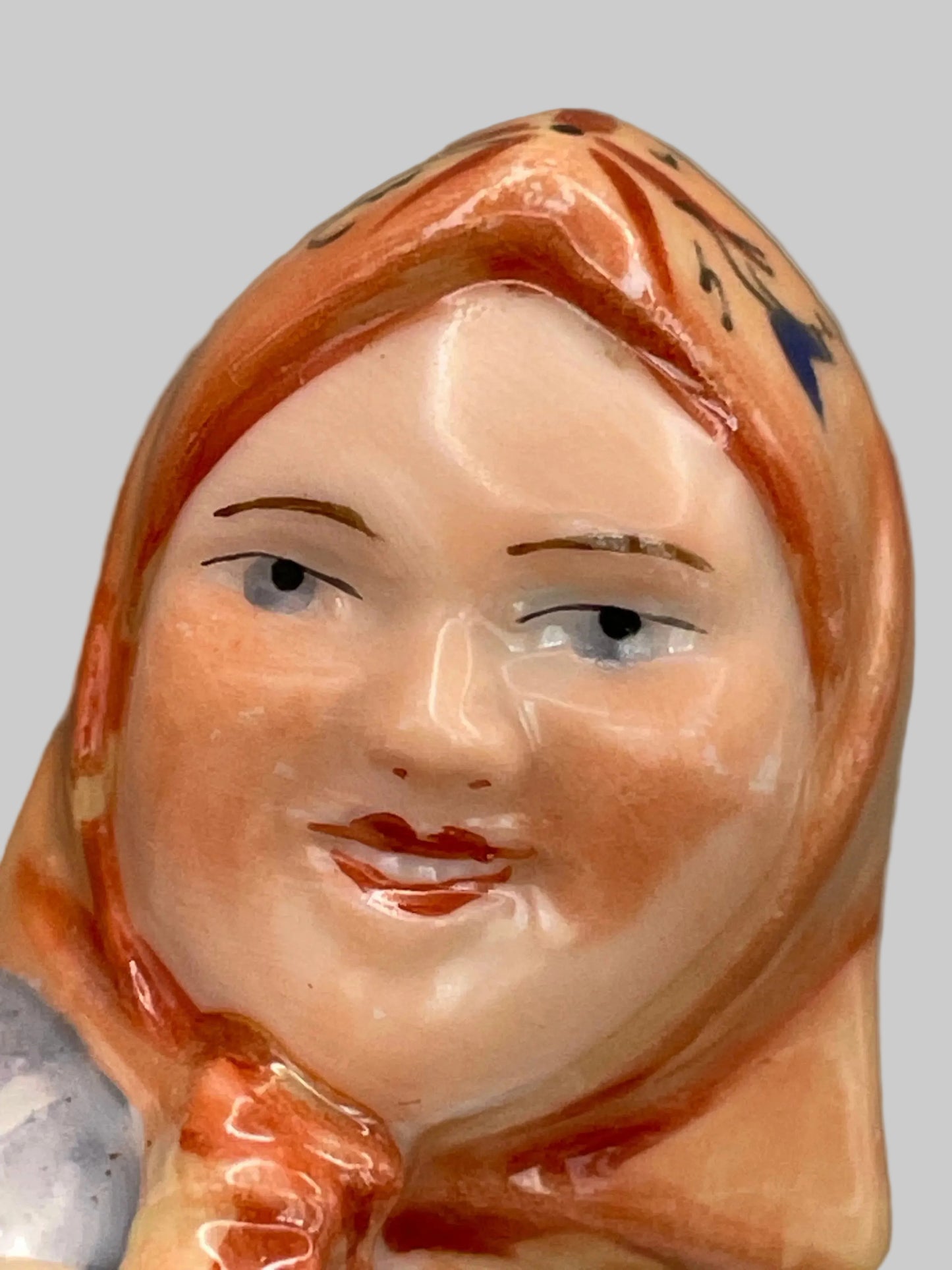 Farm woman with pig figurine by Gorodnitsa from 30ies