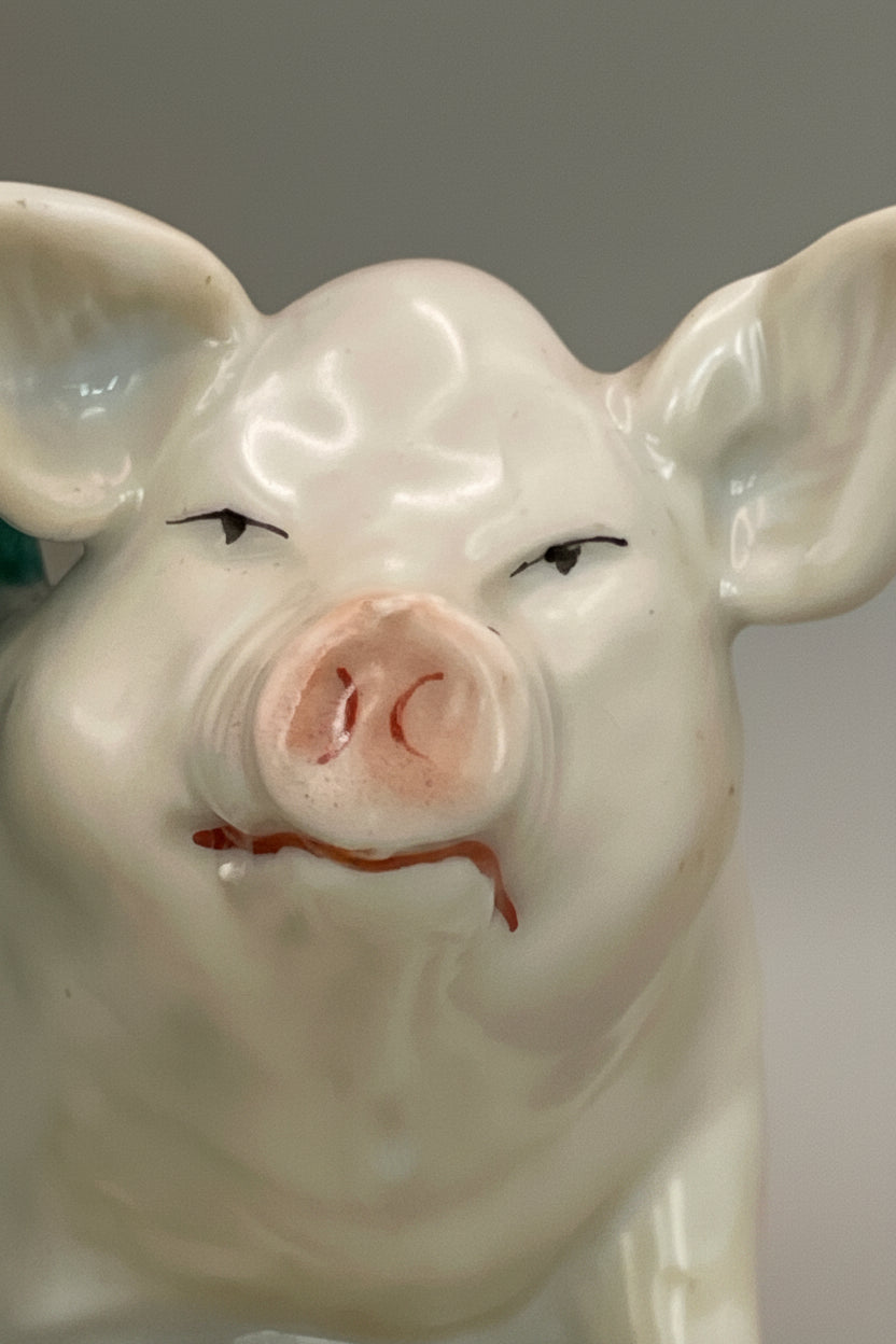 Farm woman with pig figurine by Gorodnitsa from 30ies