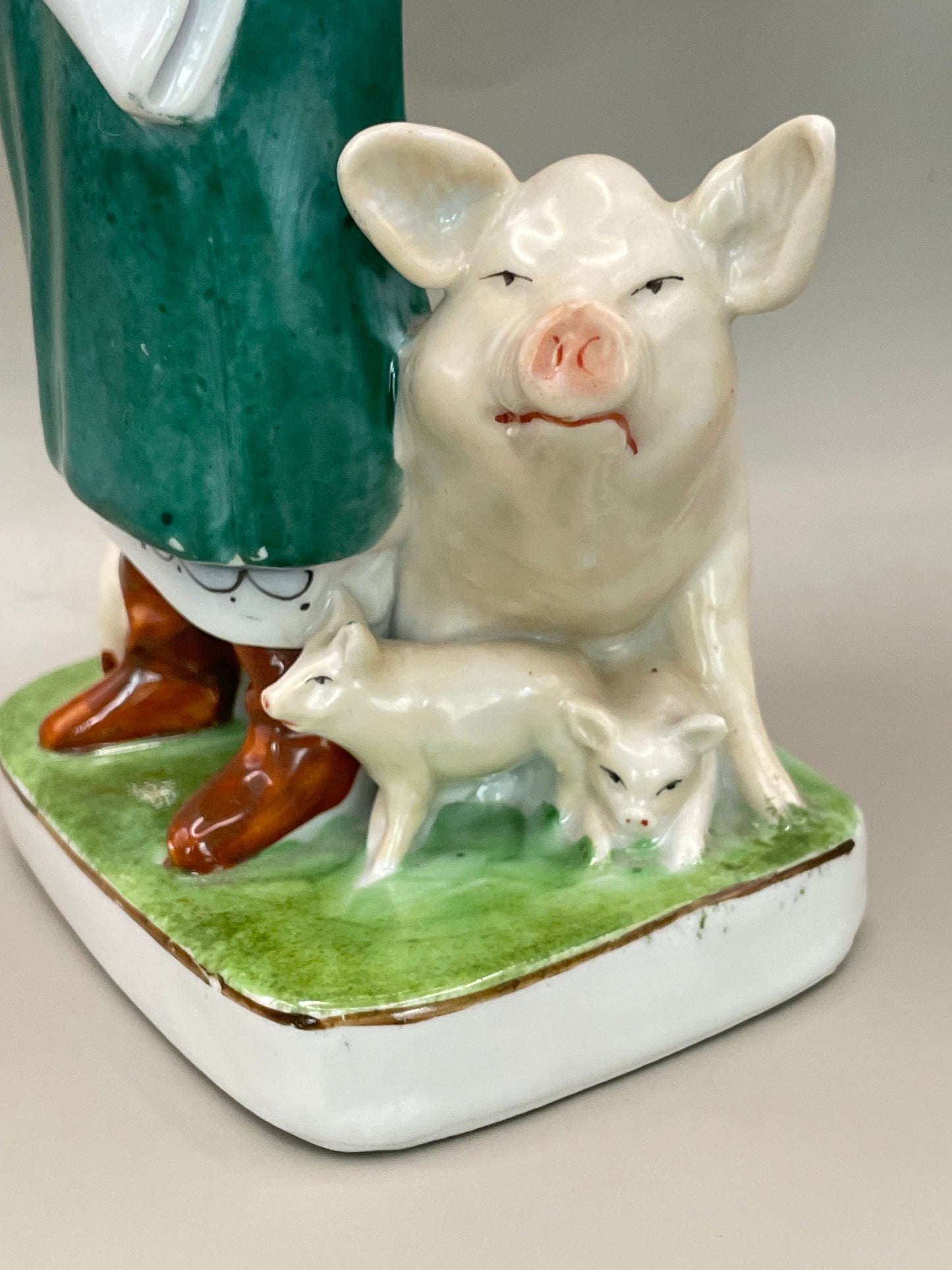 Farm woman with pig figurine by Gorodnitsa from 30ies