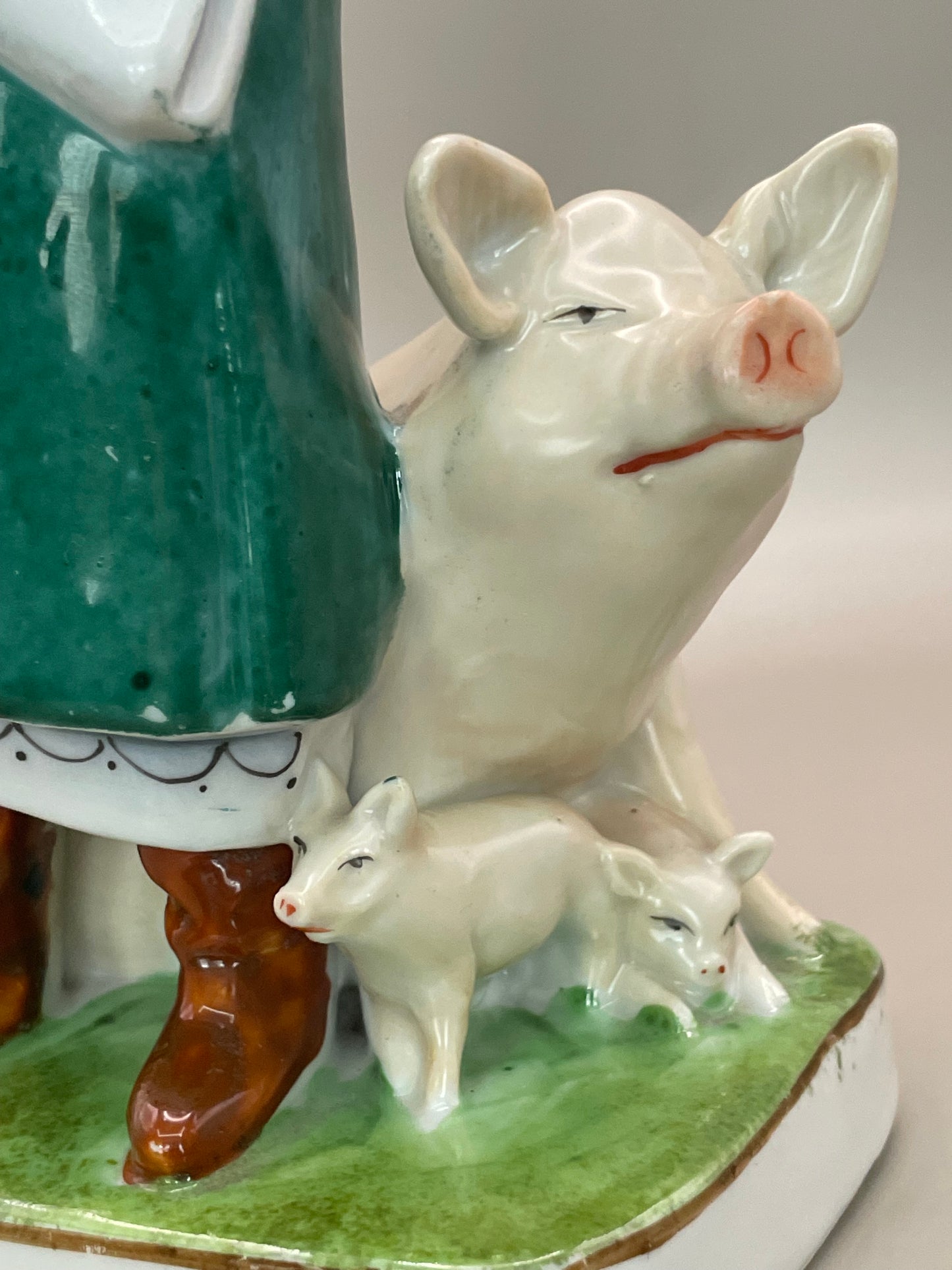 Farm woman with pig figurine by Gorodnitsa from 30ies