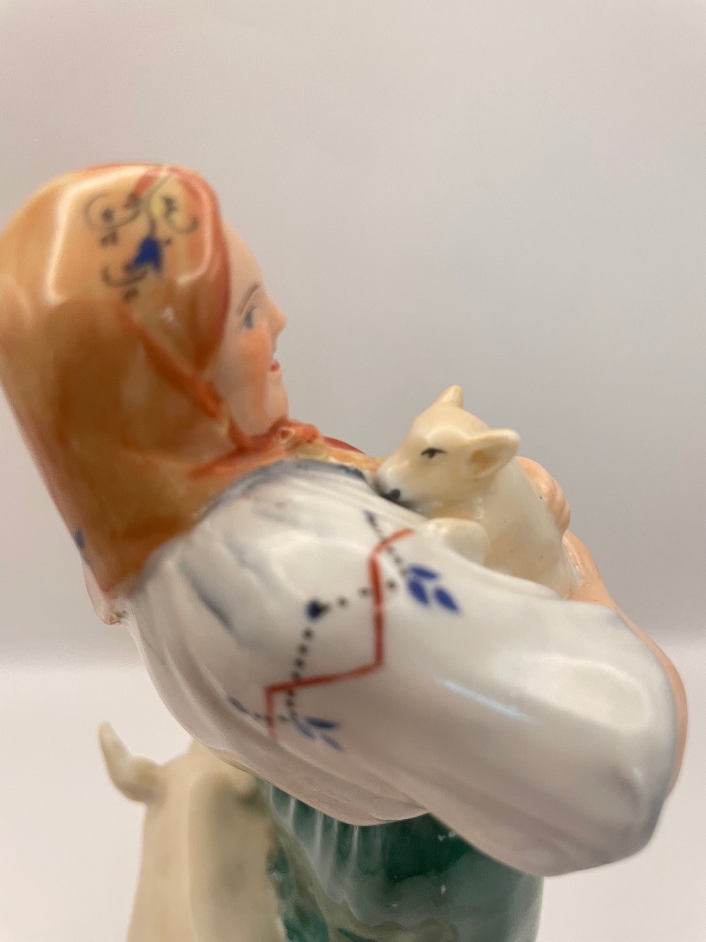 Farm woman with pig figurine by Gorodnitsa from 30ies
