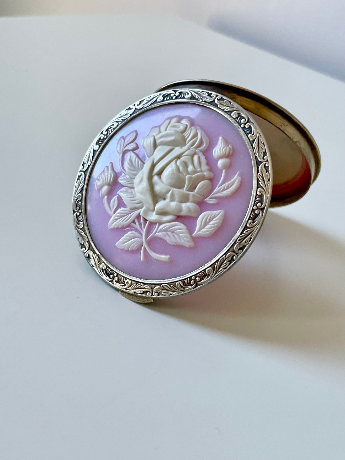 Sterling silver powder puff box