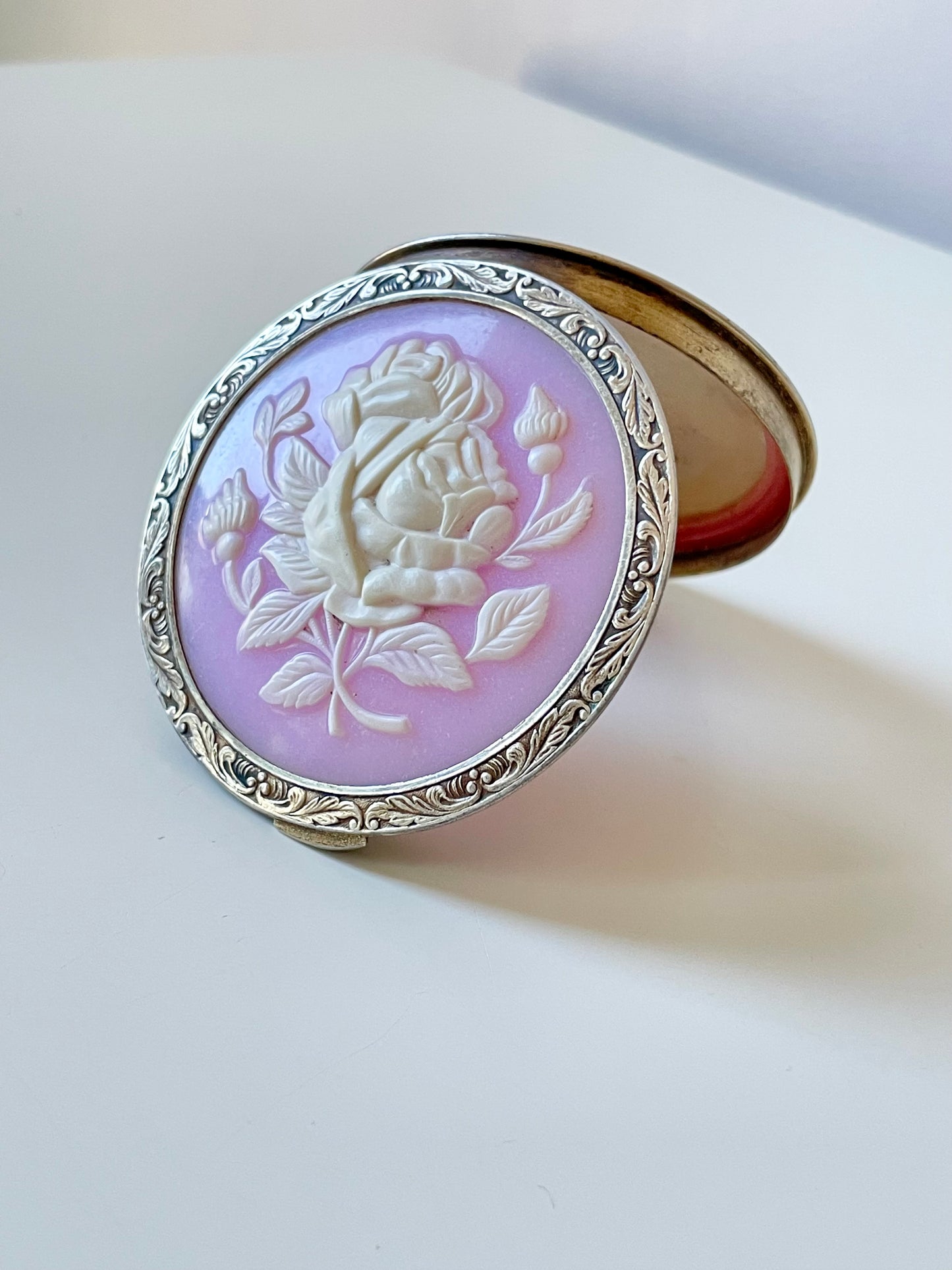 Sterling silver powder puff box