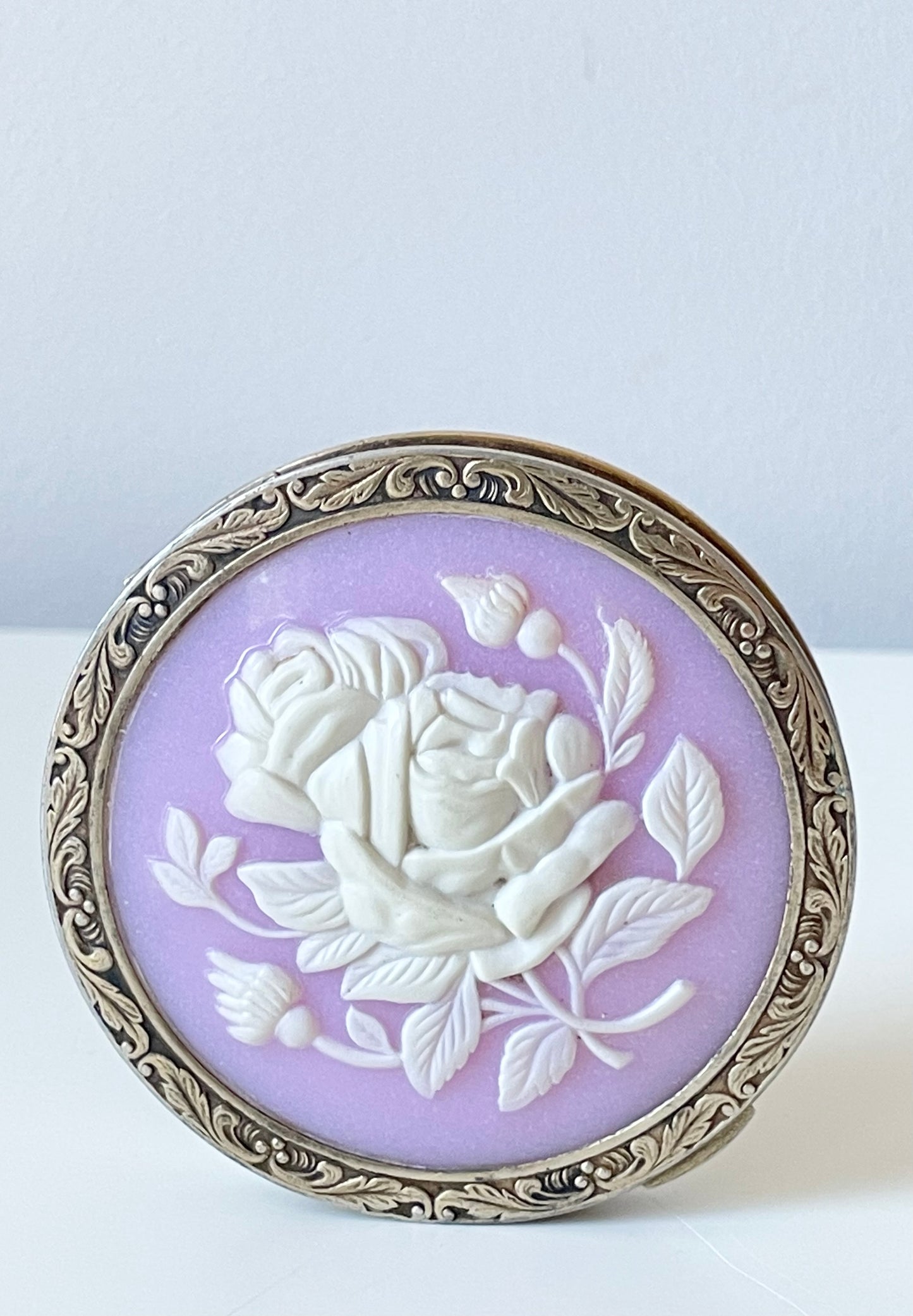 Sterling silver powder puff box