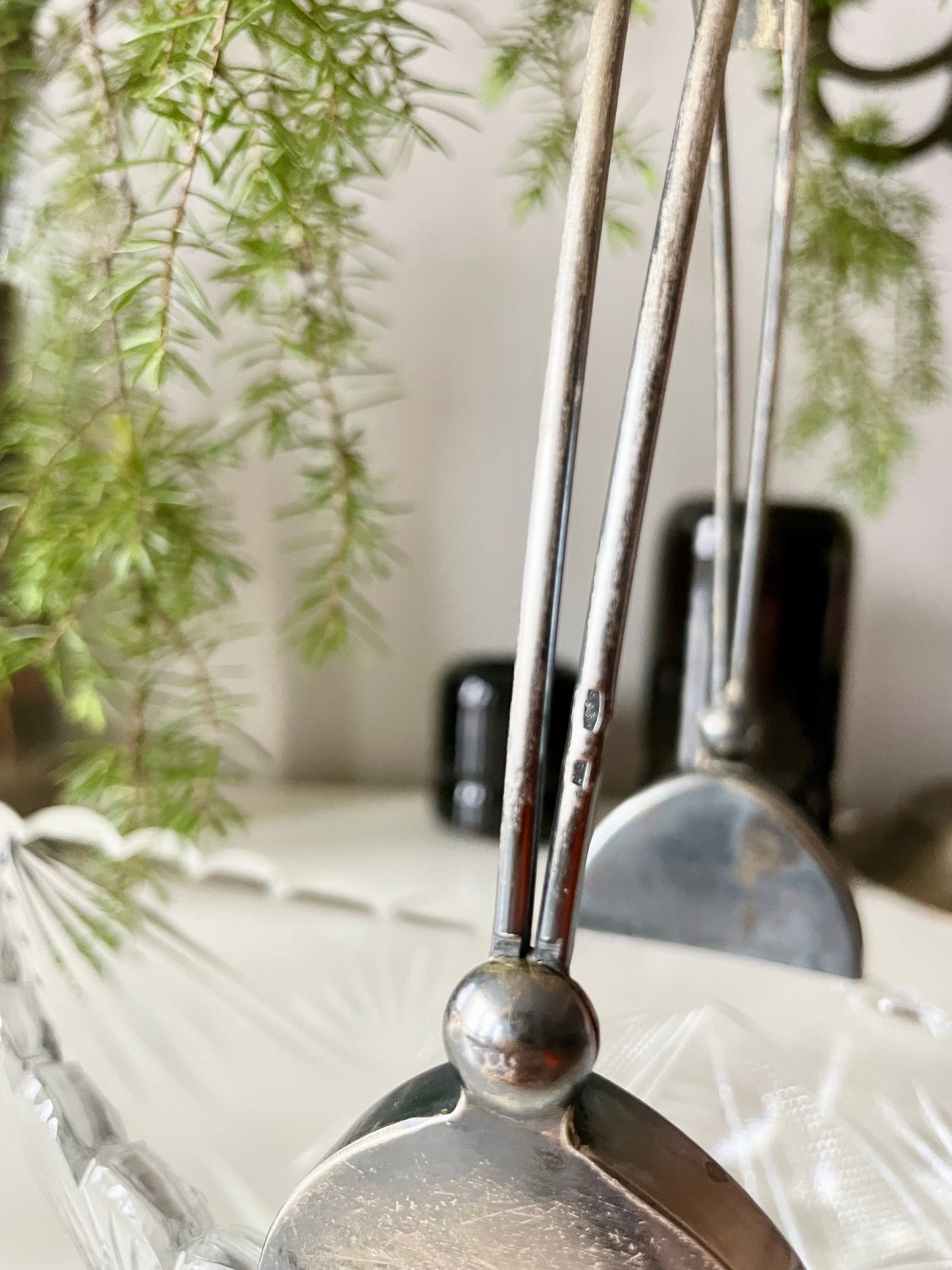 Soviet Union candy bowl with silver handle