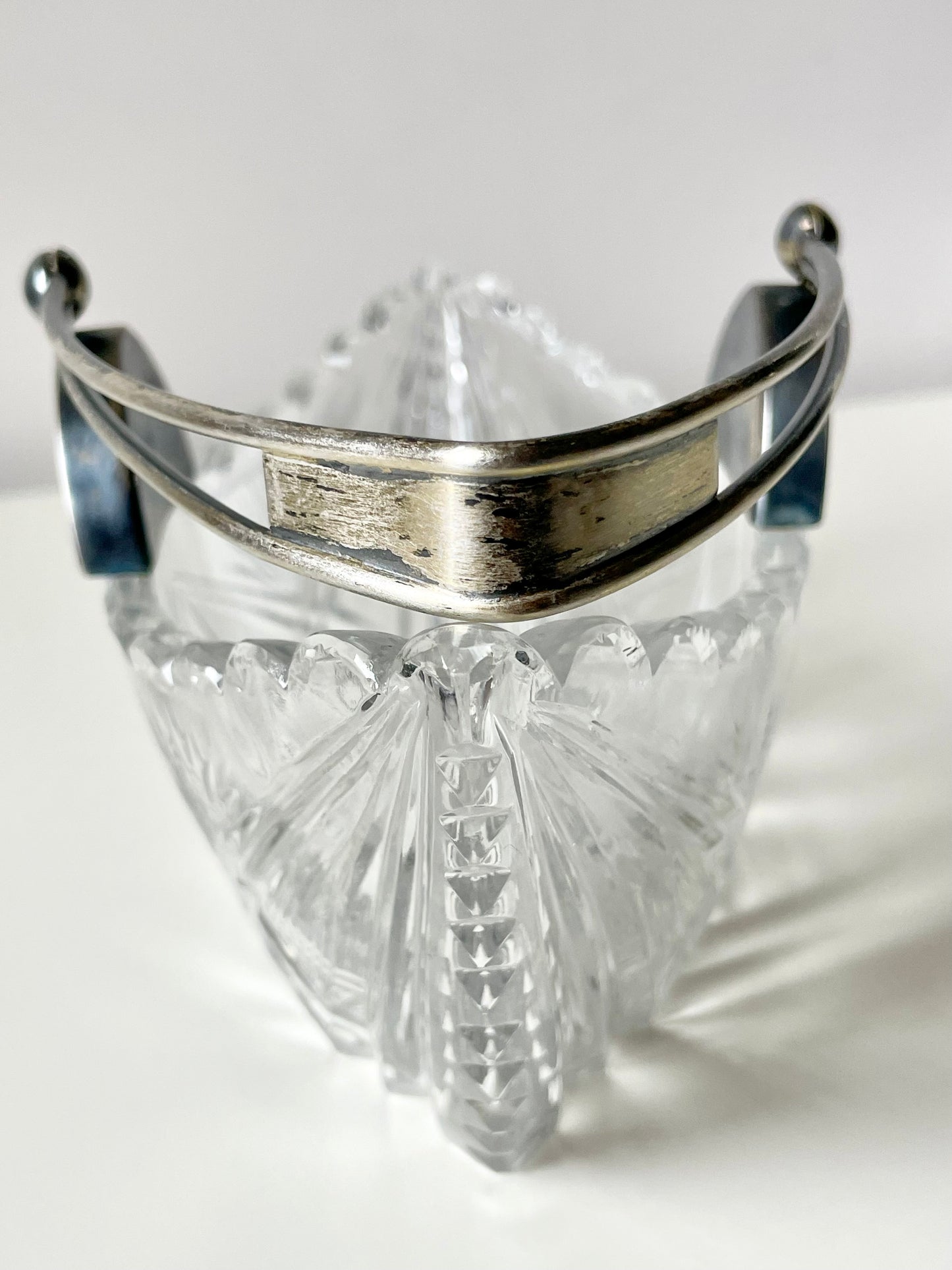 Soviet Union candy bowl with silver handle