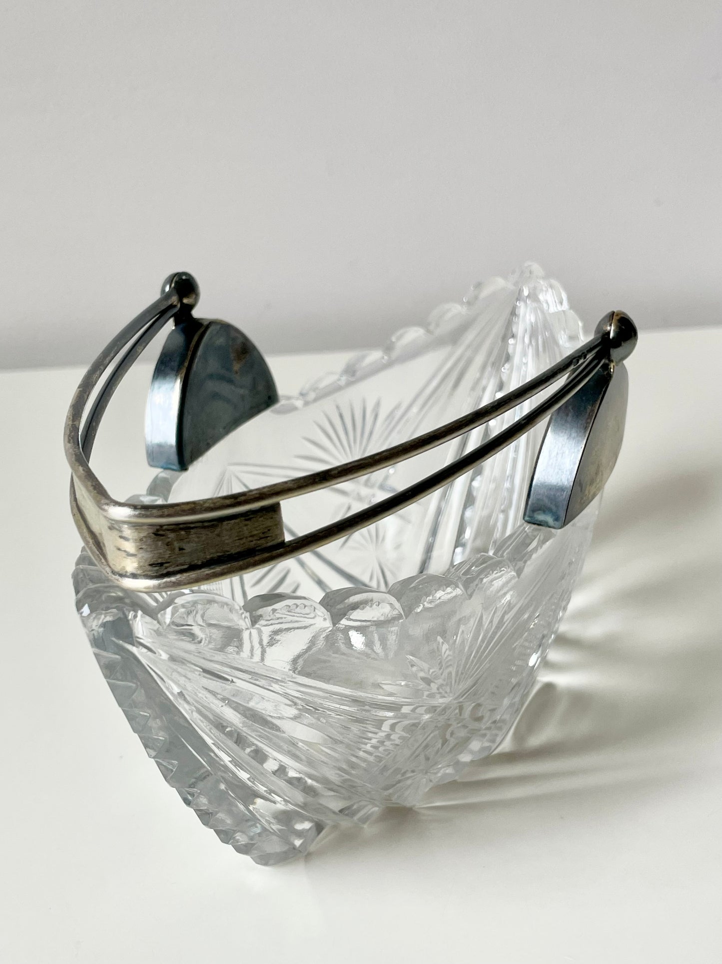 Soviet Union candy bowl with silver handle