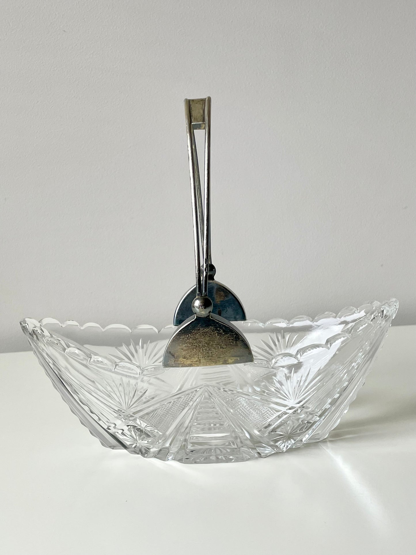 Soviet Union candy bowl with silver handle