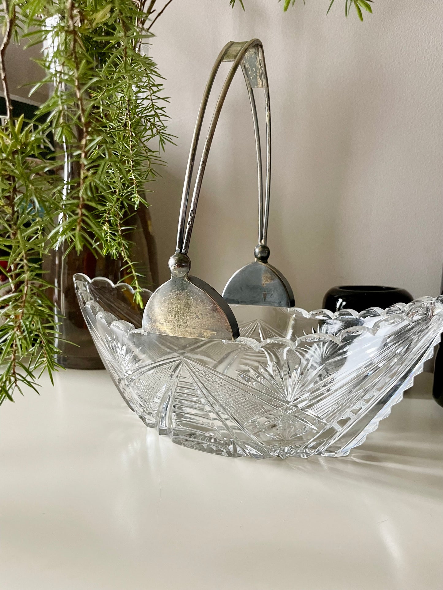 Soviet Union candy bowl with silver handle