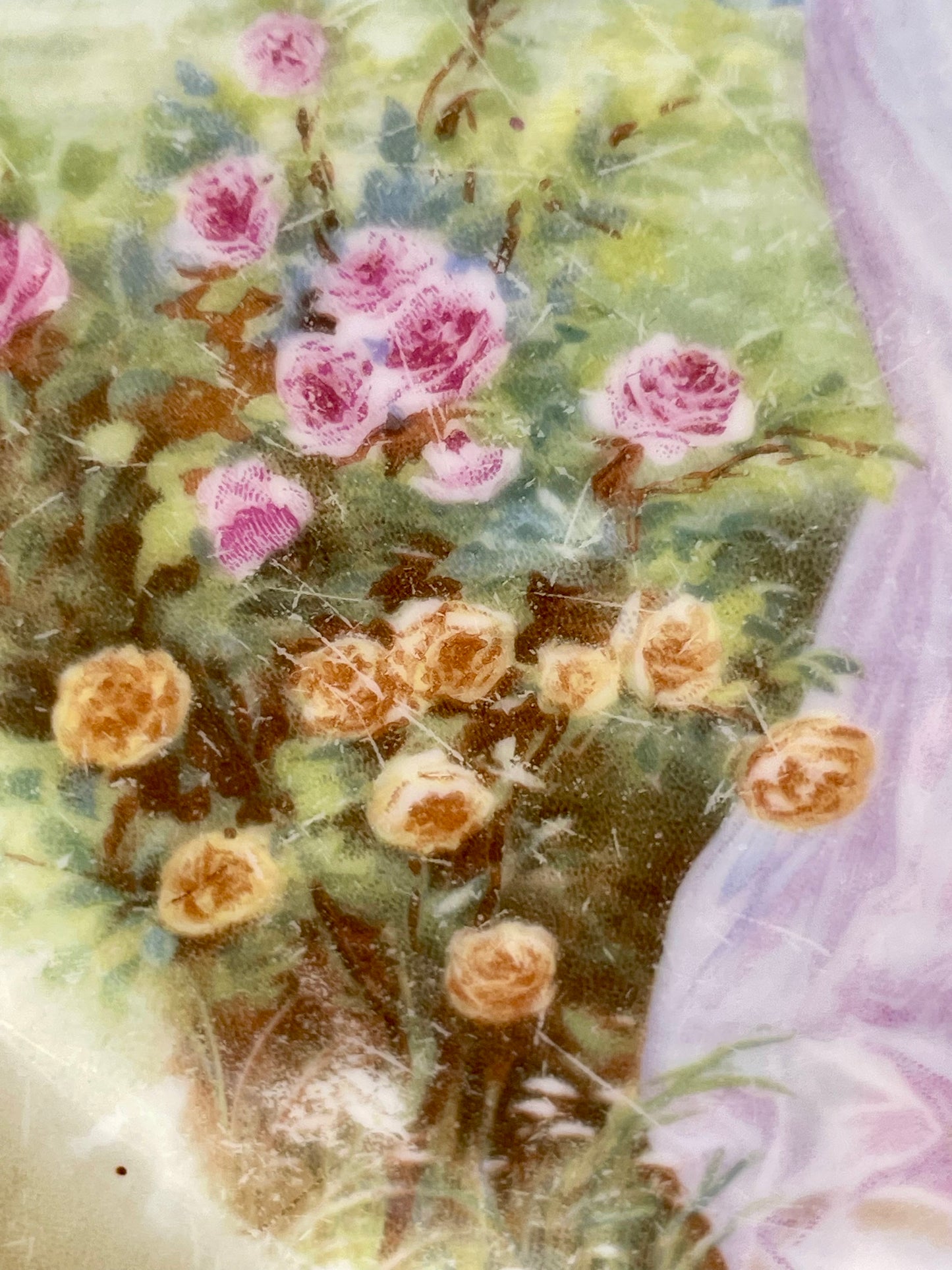 Kuznetsov’s plate depicting lady with butterflies
