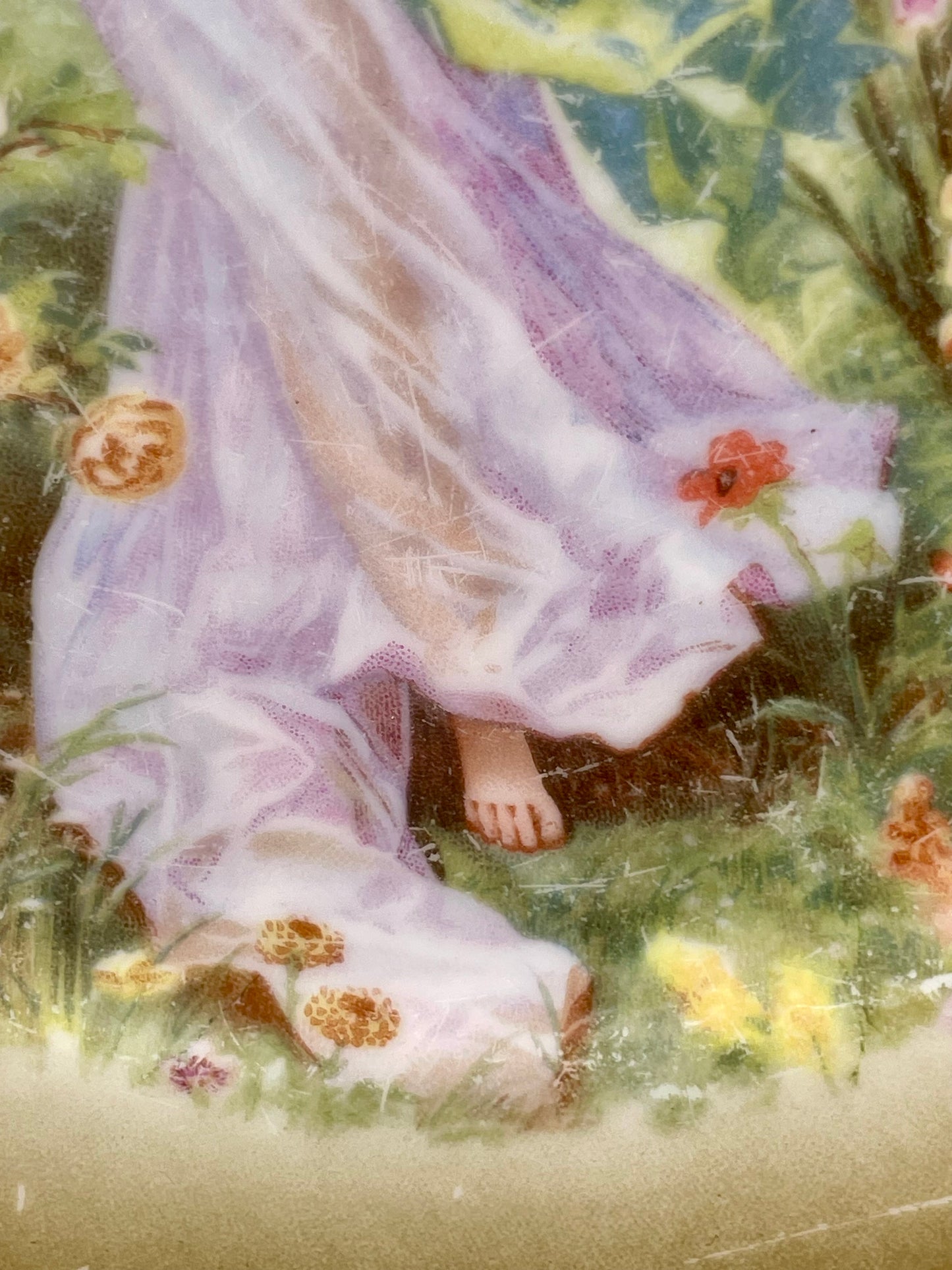 Kuznetsov’s plate depicting lady with butterflies