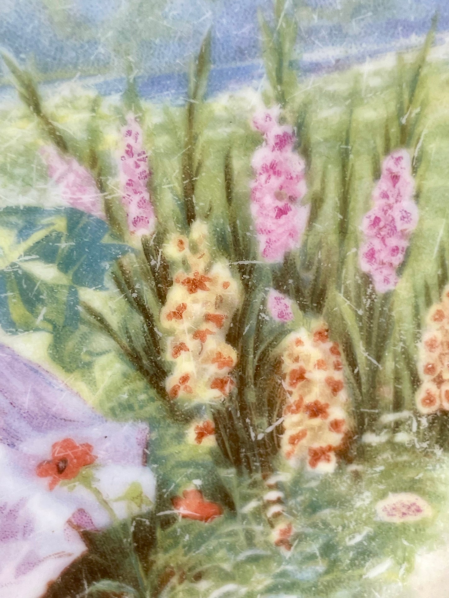 Kuznetsov’s plate depicting lady with butterflies