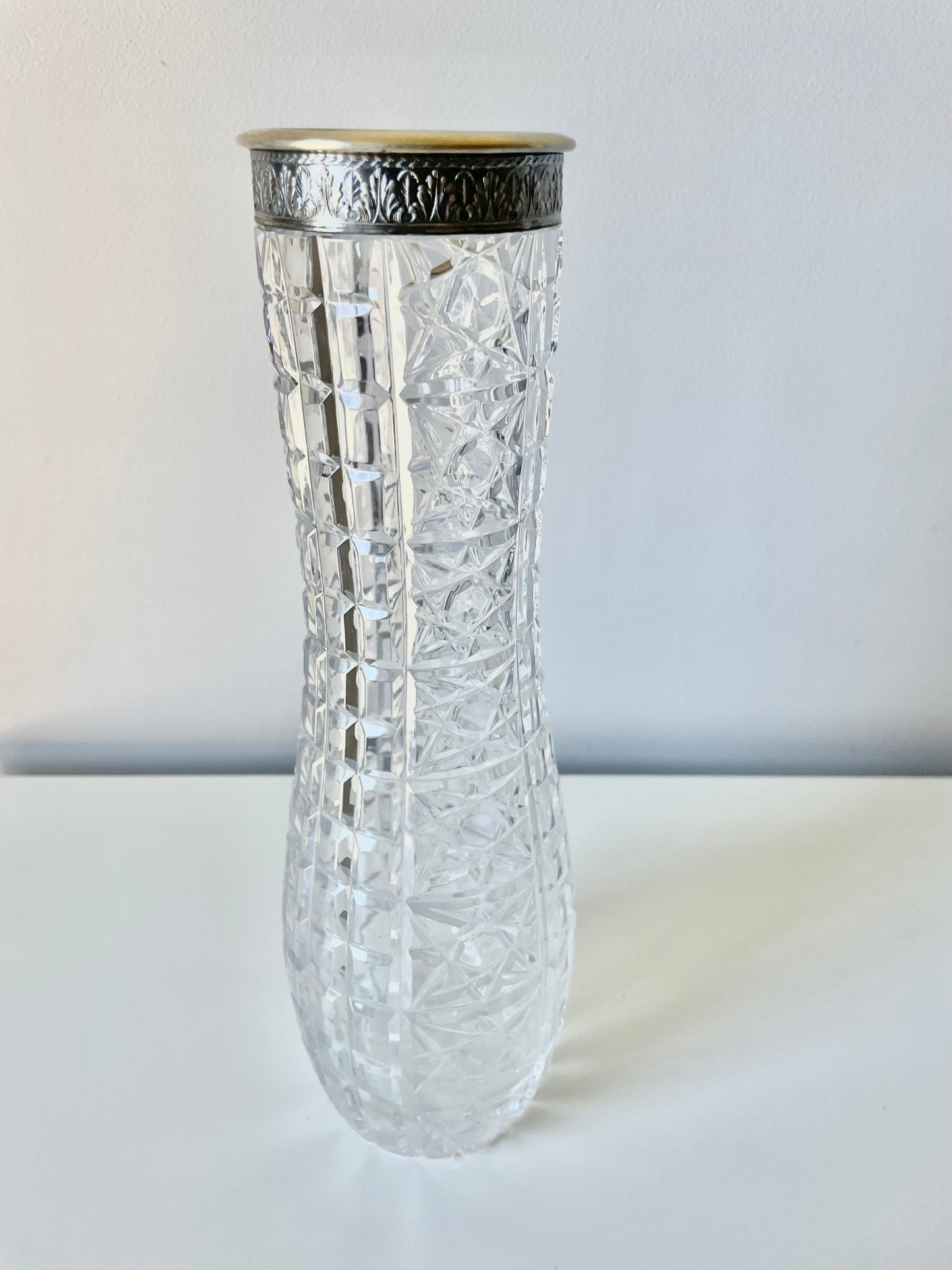 USSR crystal vase with silver 875 edge