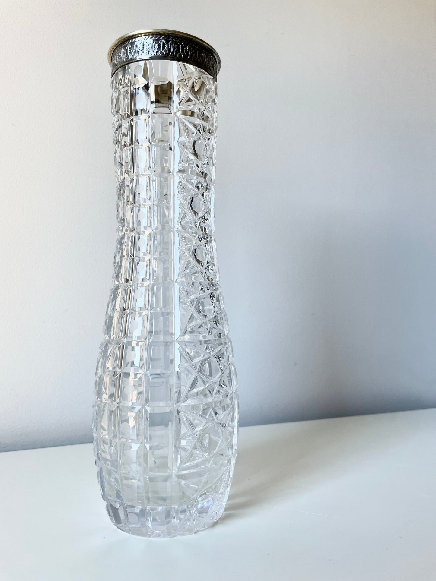 USSR crystal vase with silver 875 edge