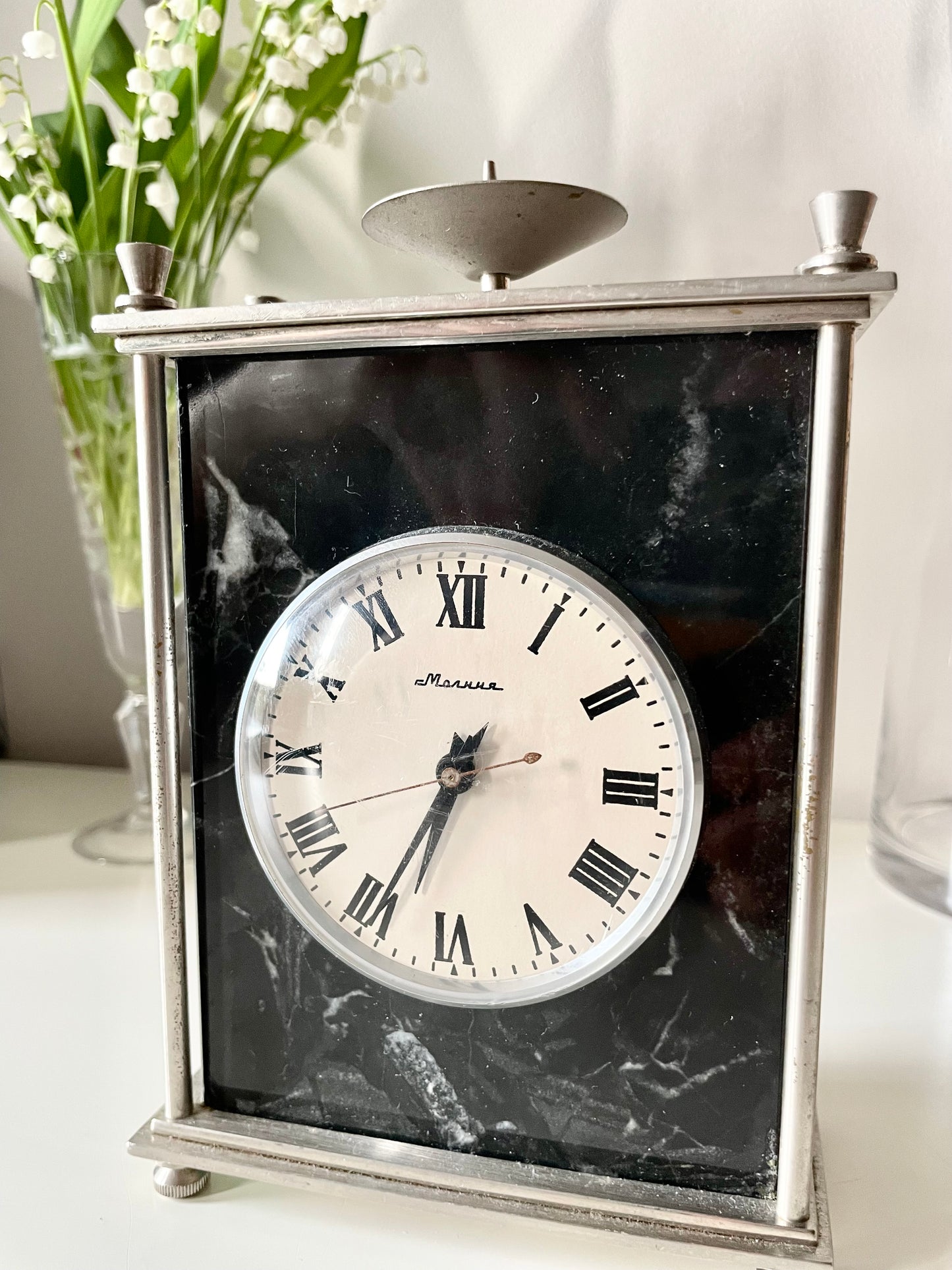 Heavy USSR era 1st grade marble clock