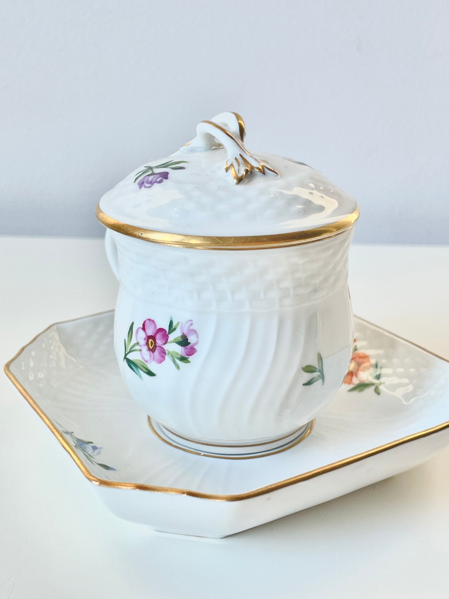 Royal Copenhagen, Saxon Flowers Pot De Crème cup (2)