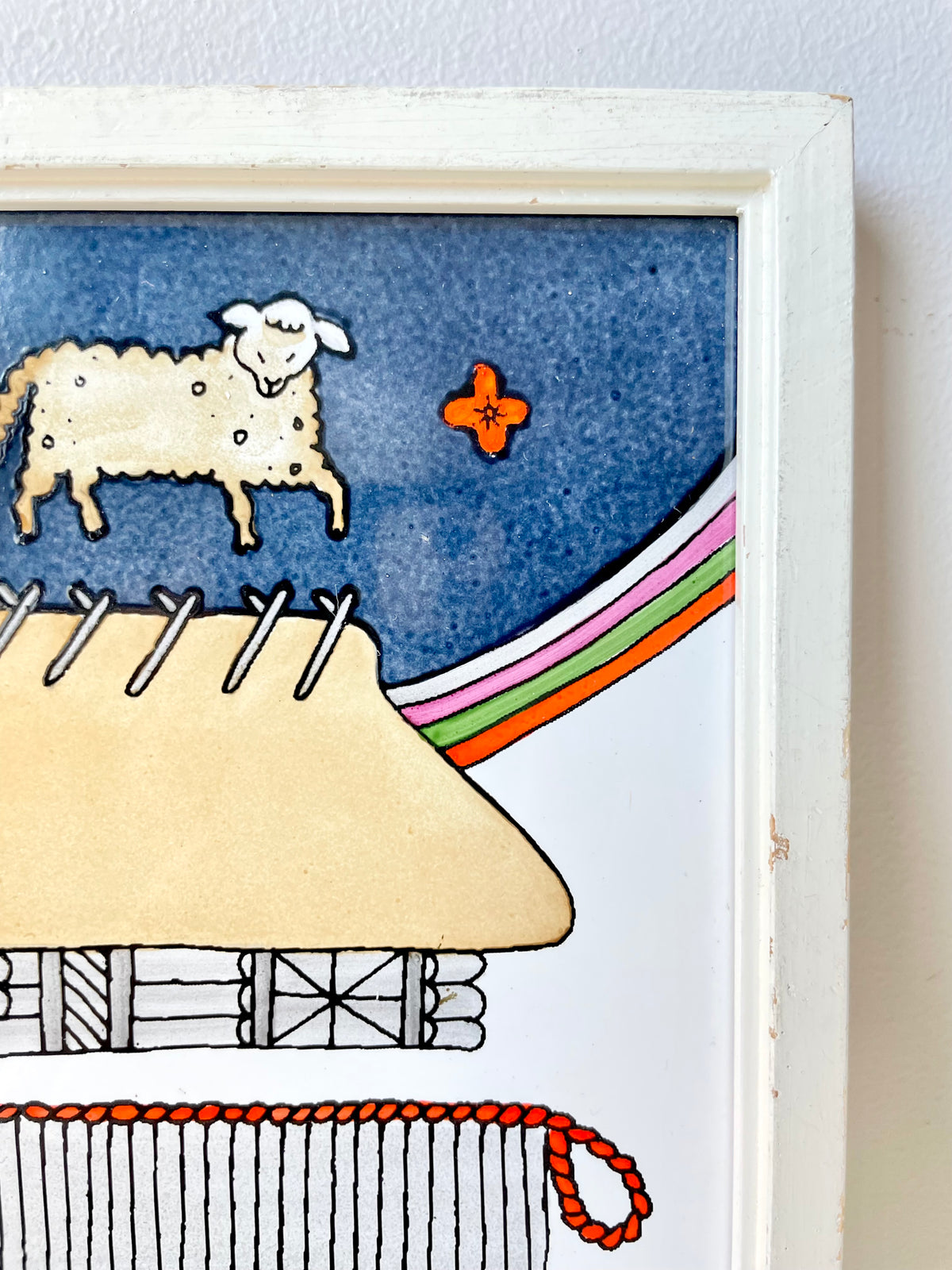 Porcelain wall plaque hand-painted in Estonian ethnic style