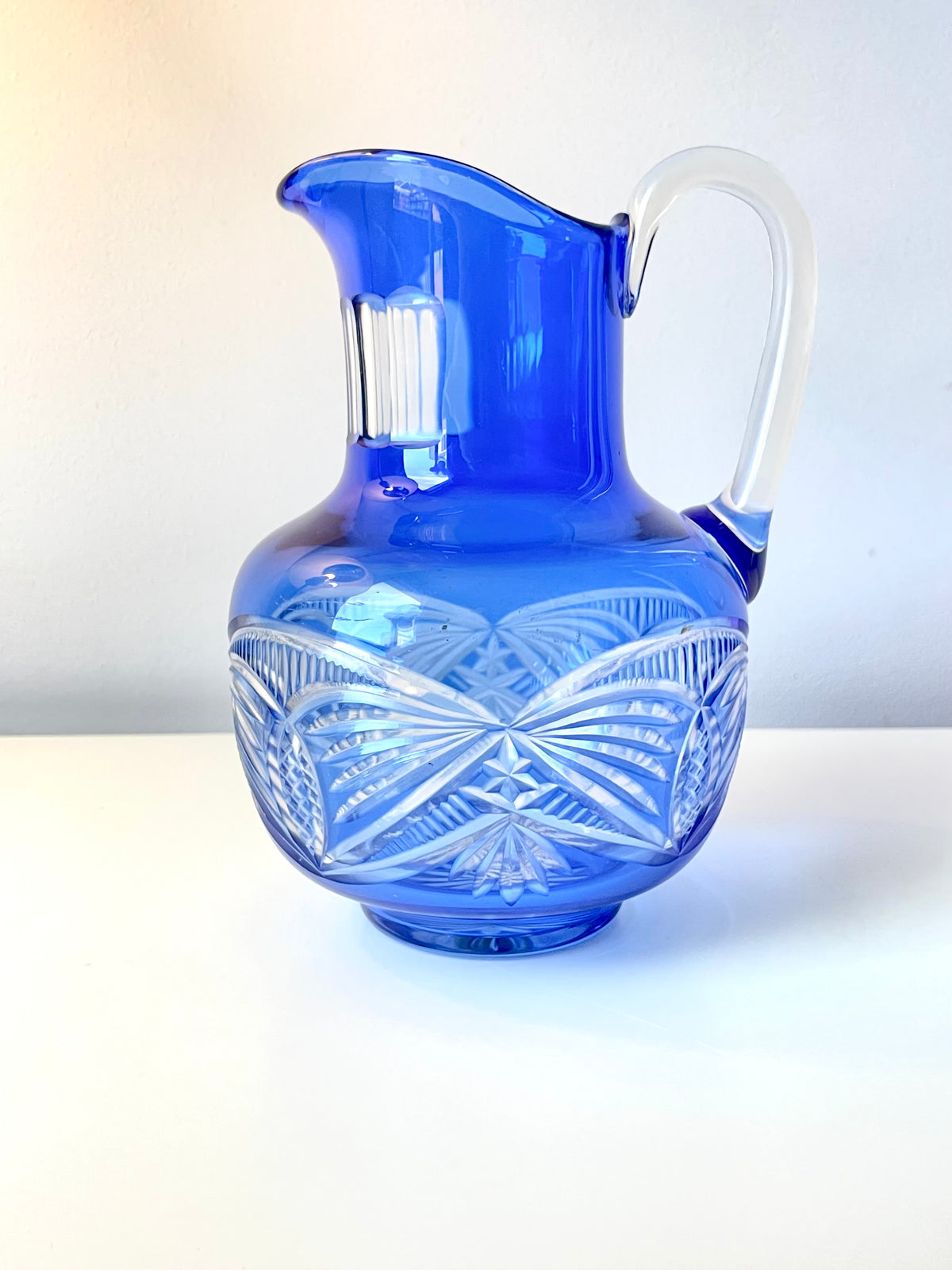 Rare colour Early Soviets Milk Pitcher from Estoian Glass Factory "Tarbeklaas" designed by Helga Kõrge
