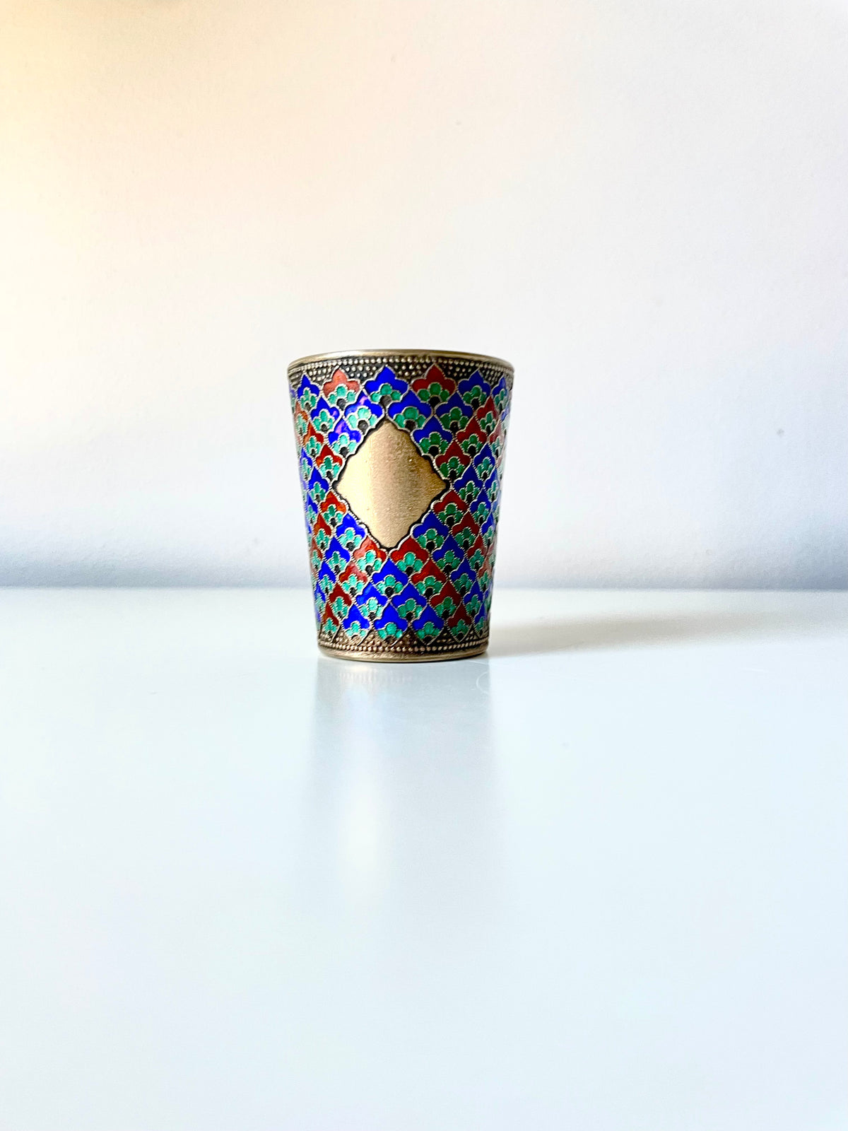 Cloisonné Enamel on Soviet Era Shot Glass