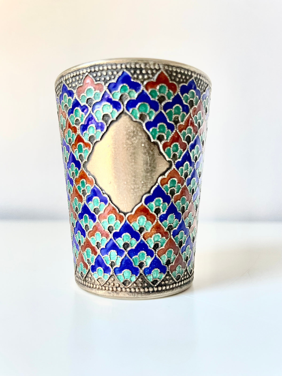 Cloisonné Enamel on Soviet Era Shot Glass