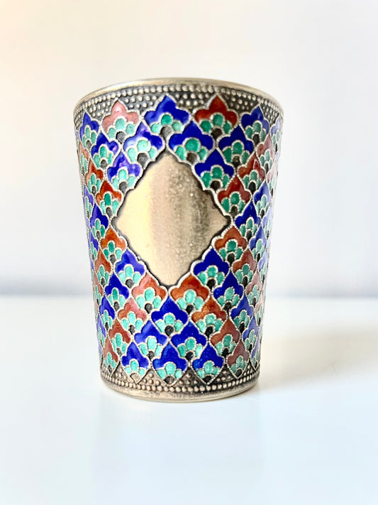 Cloisonné Enamel on Soviet Era Shot Glass