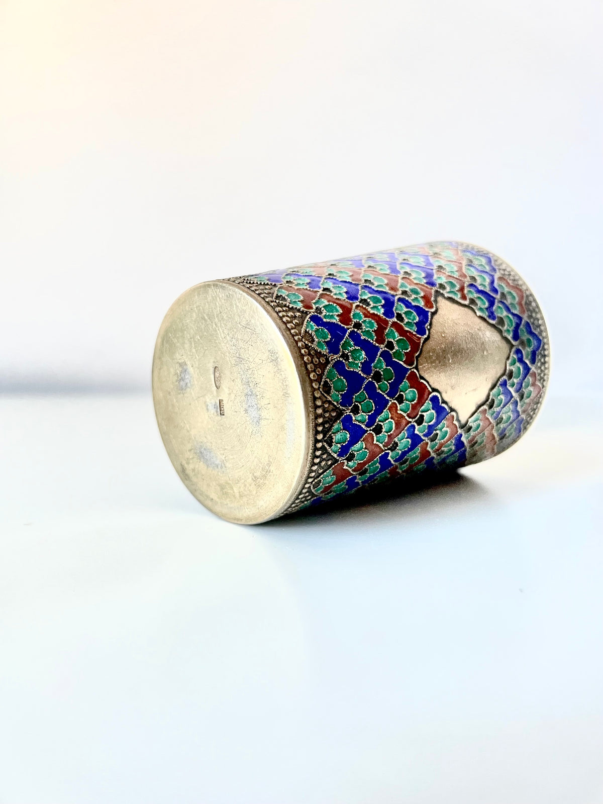 Cloisonné Enamel on Soviet Era Shot Glass