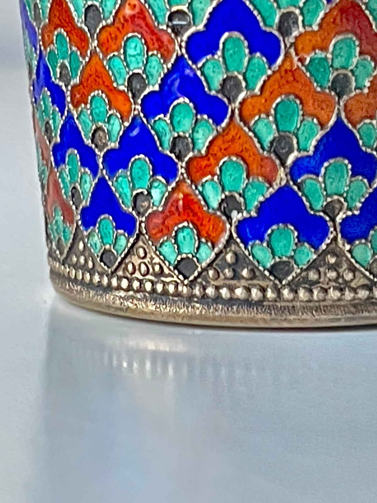 Cloisonné Enamel on Soviet Era Shot Glass