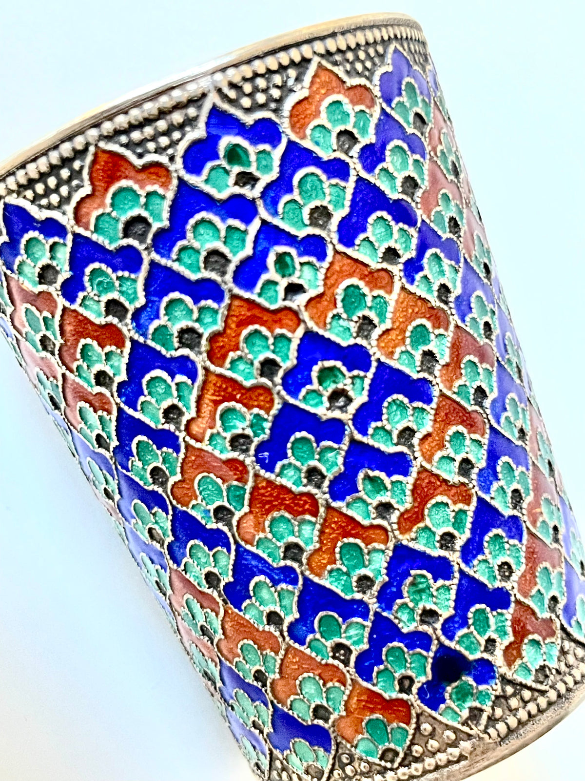 Cloisonné Enamel on Soviet Era Shot Glass